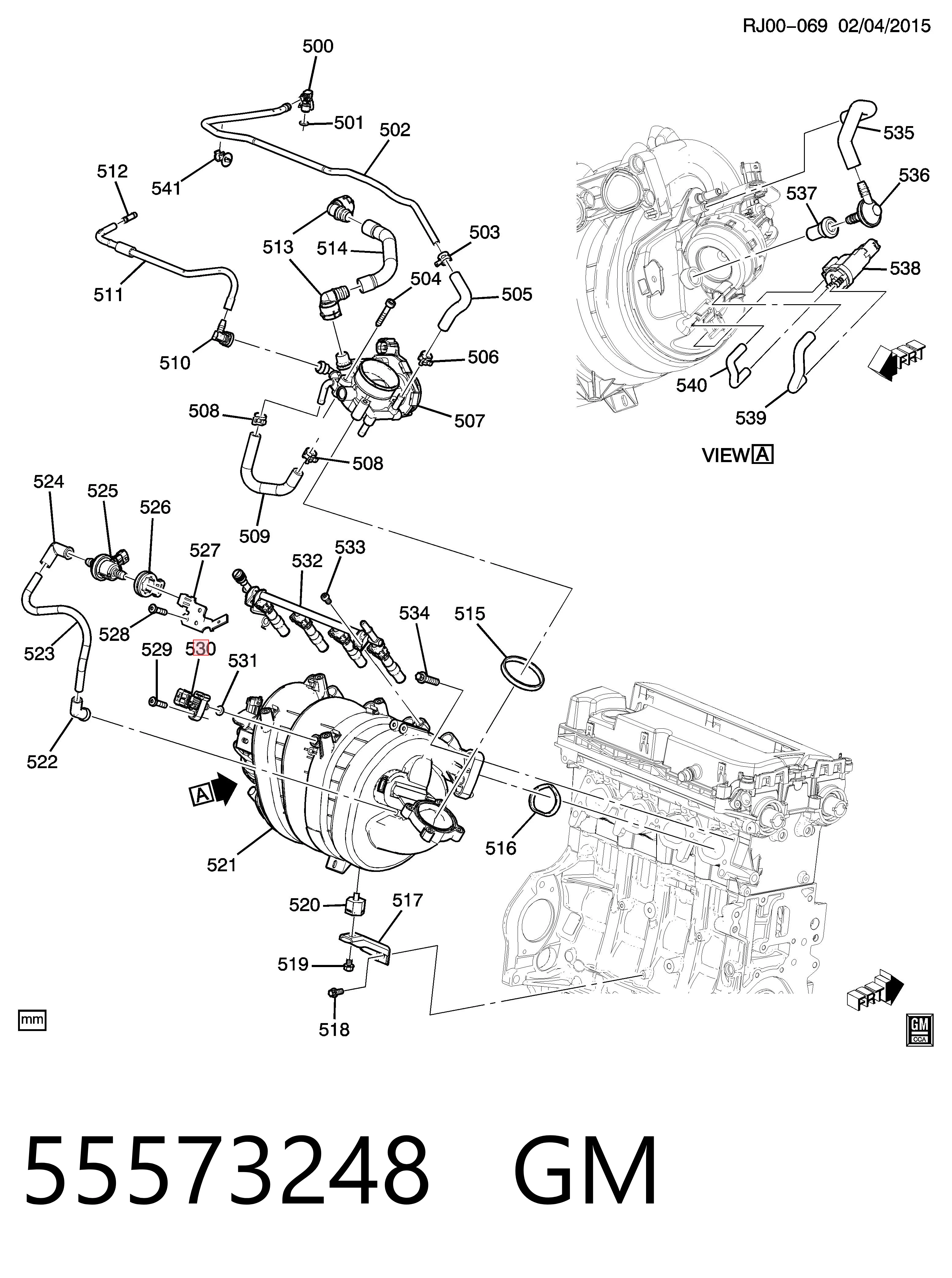55573248 General Motors Датчик наддува