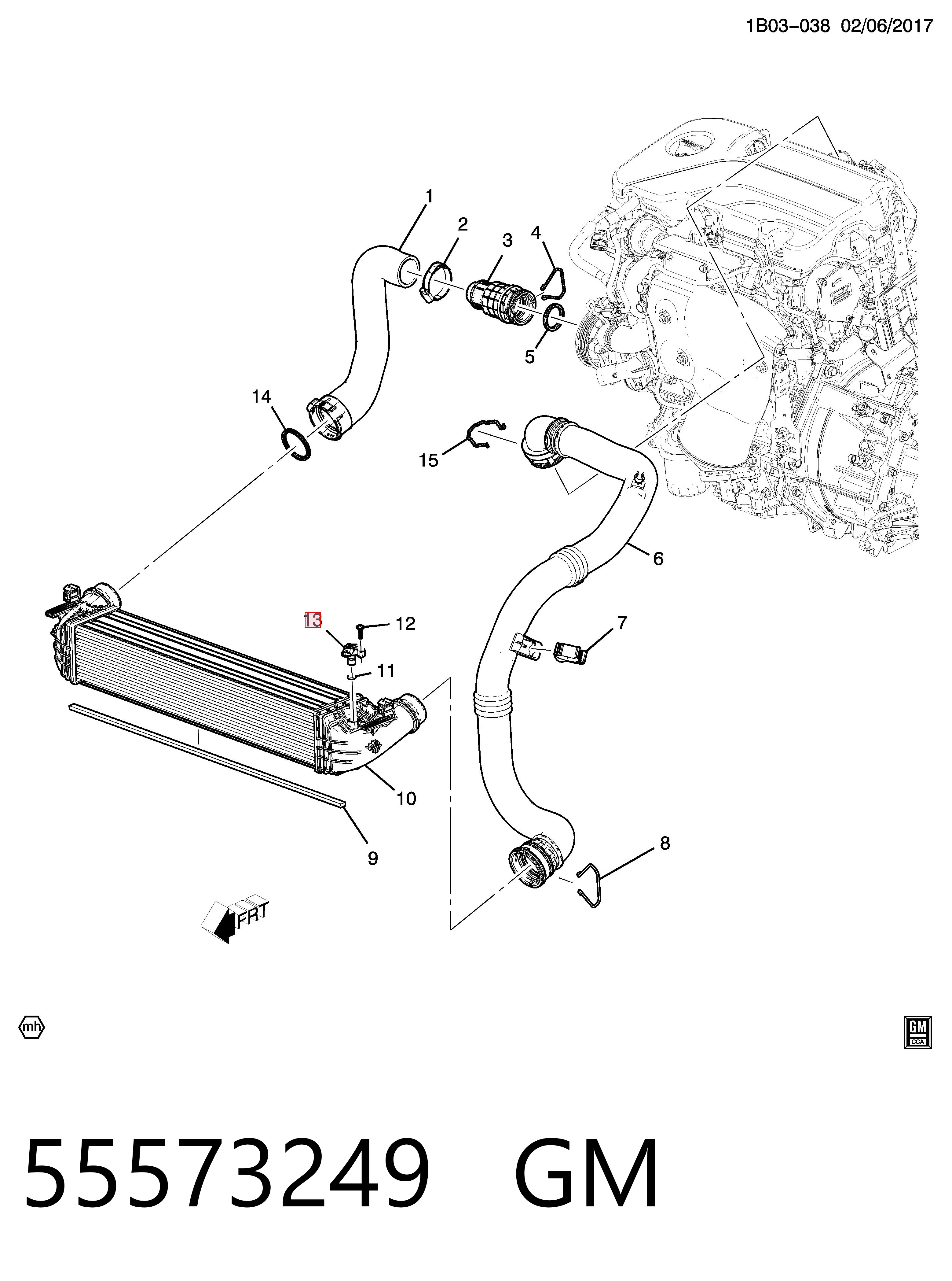 55573249 General Motors Датчик наддува