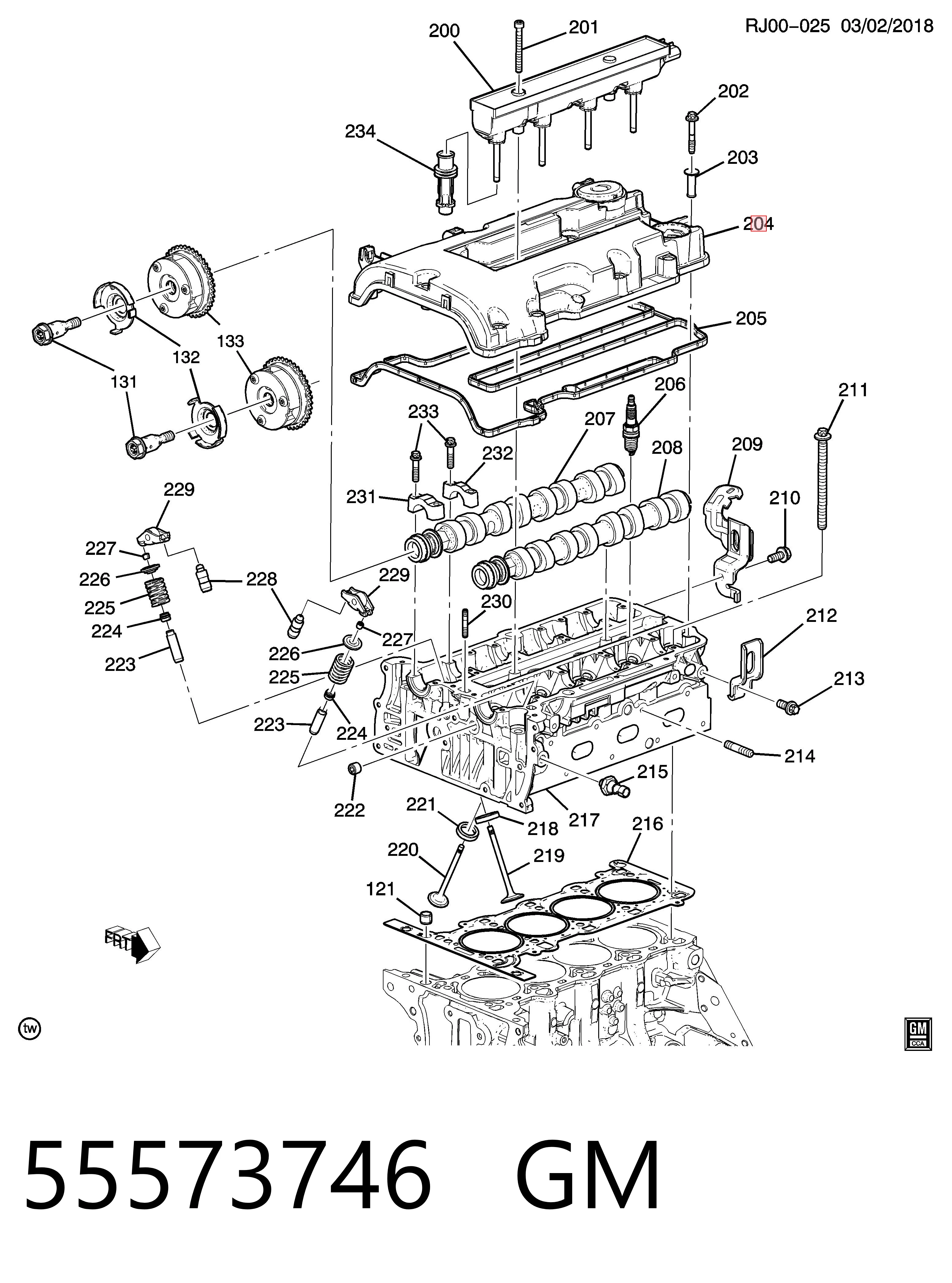 55573746 General Motors Кришка двигуна