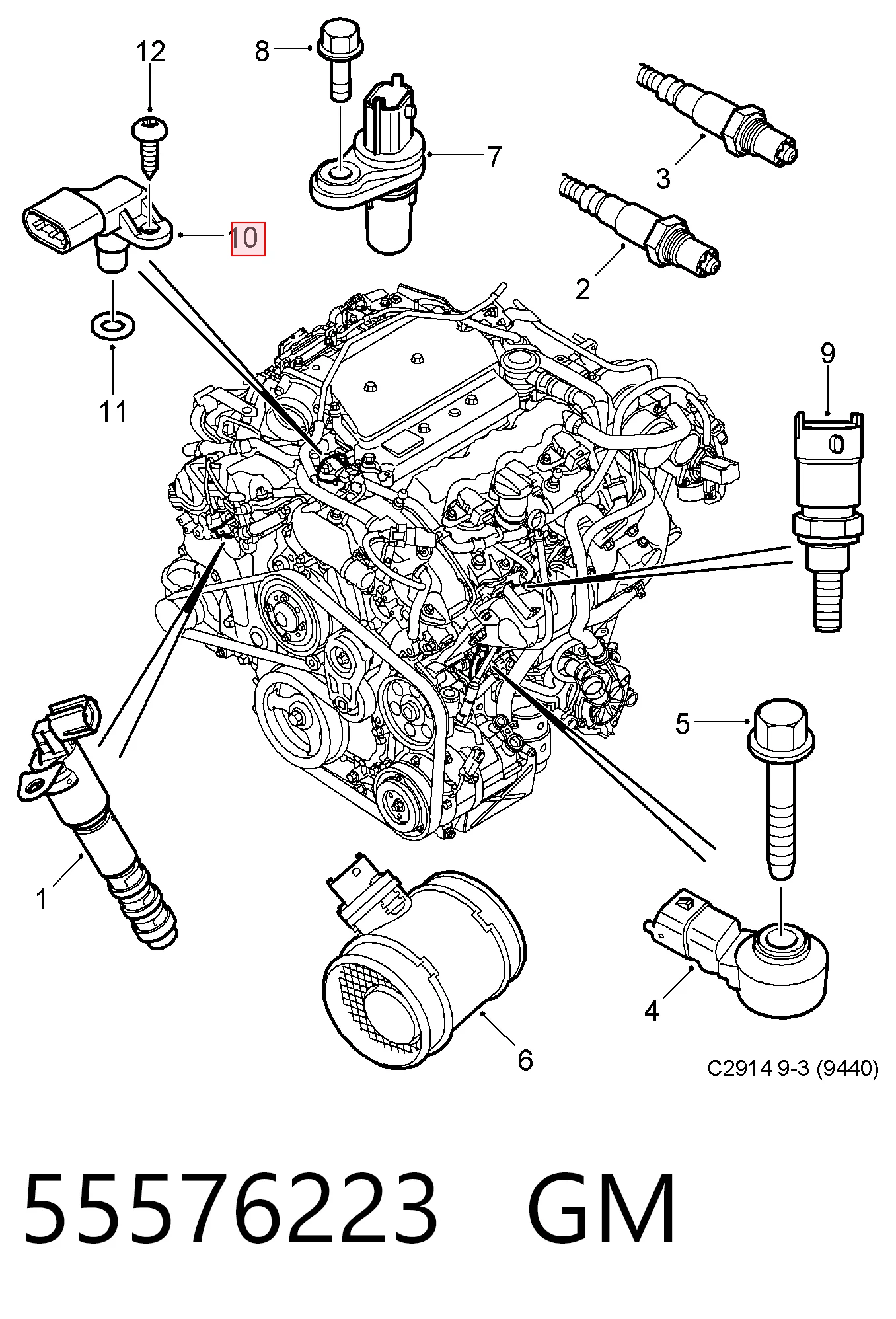 55576223 General Motors Датчик тиску наддуву турбіни