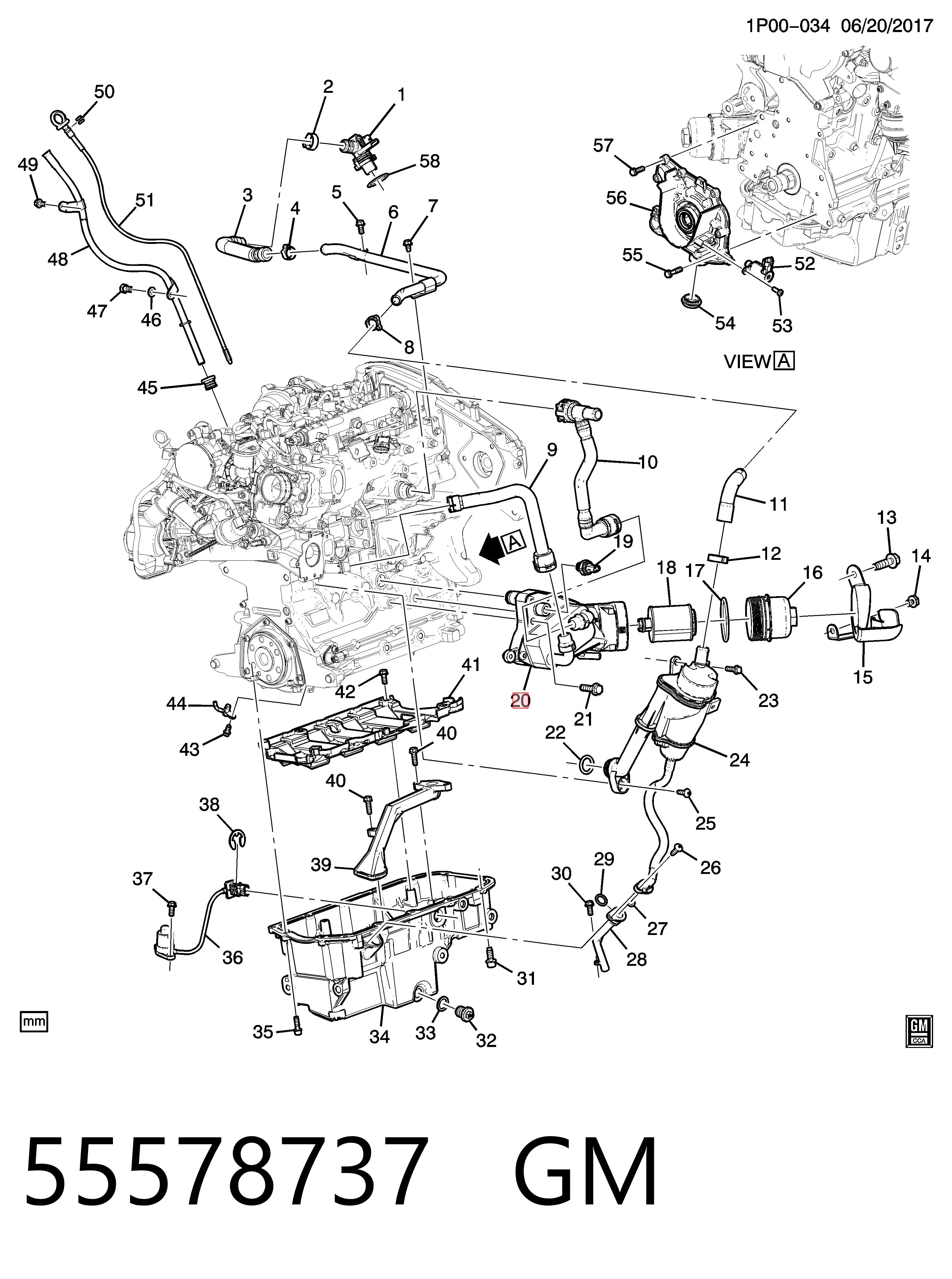 55578737 General Motors Корпус маслофільтра