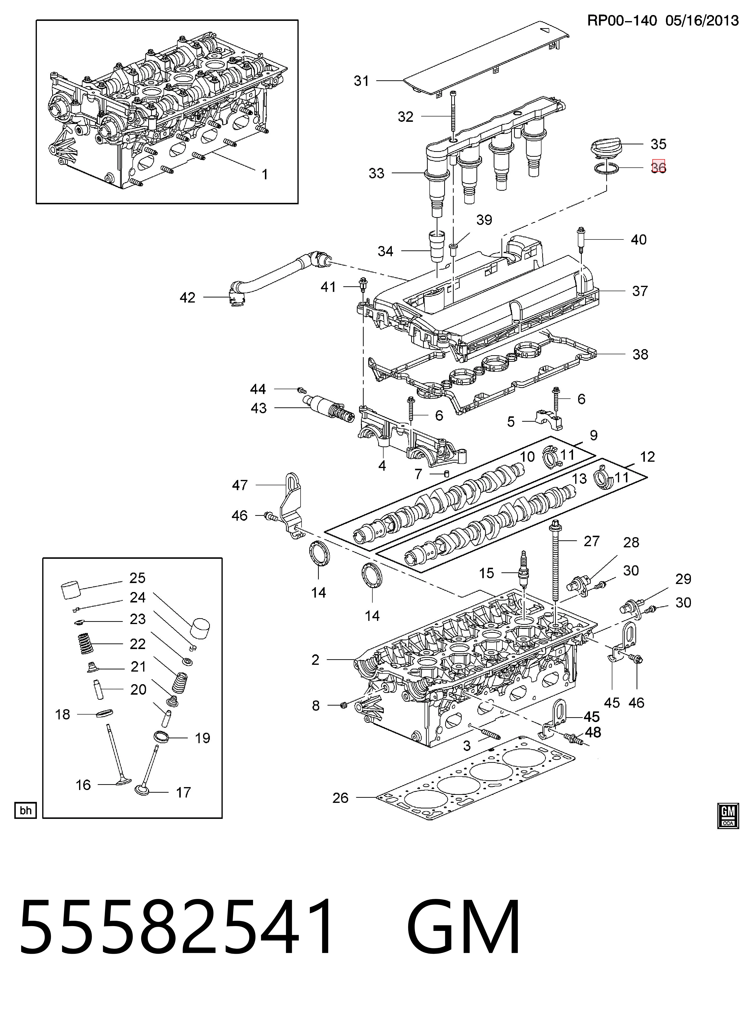 Купити 55582541 Peugeot/Citroen Прокладка кришки горловини, маслозаливної