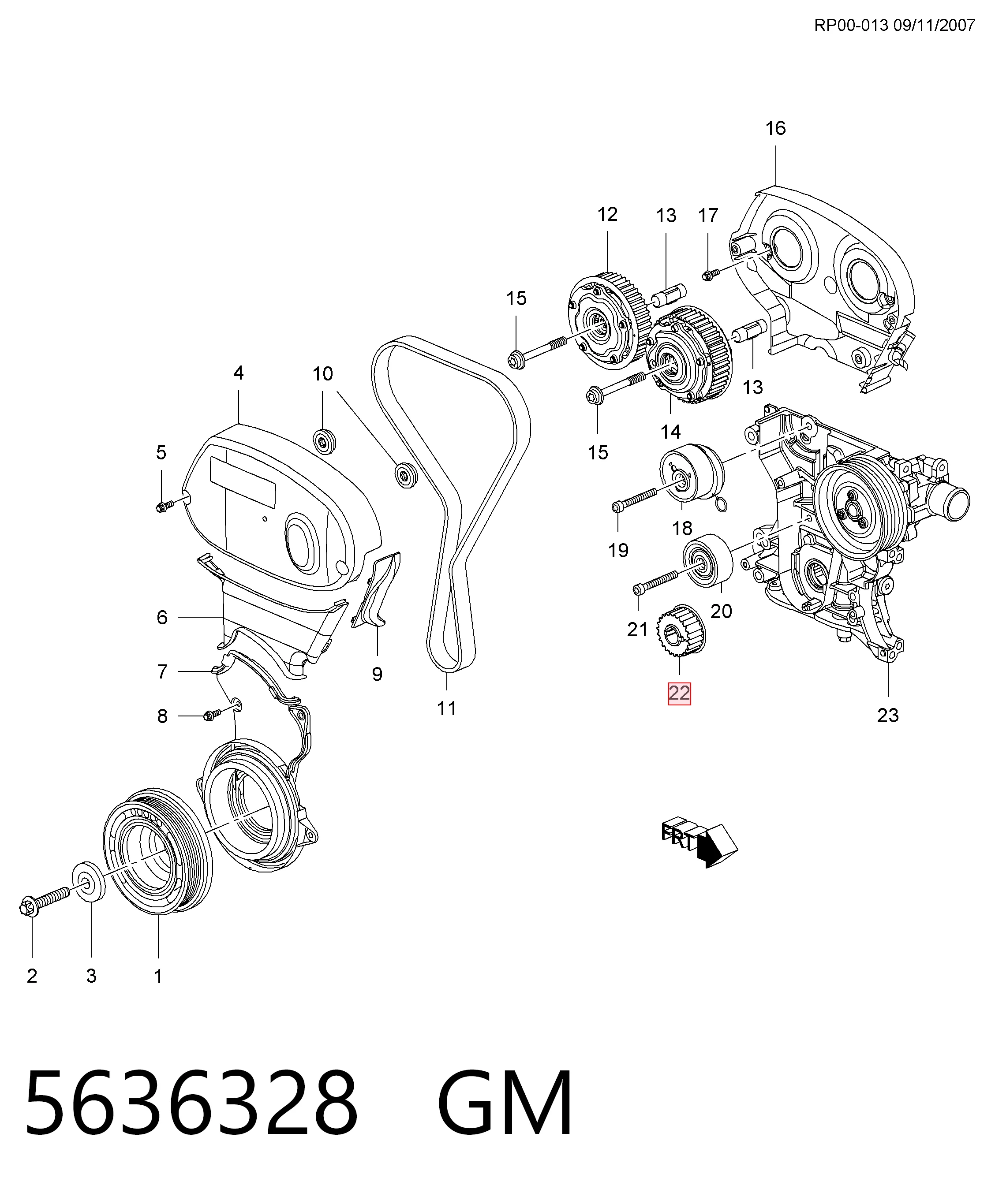 24405967 Peugeot/Citroen Зірка-шестерня приводу коленвалу двигуна