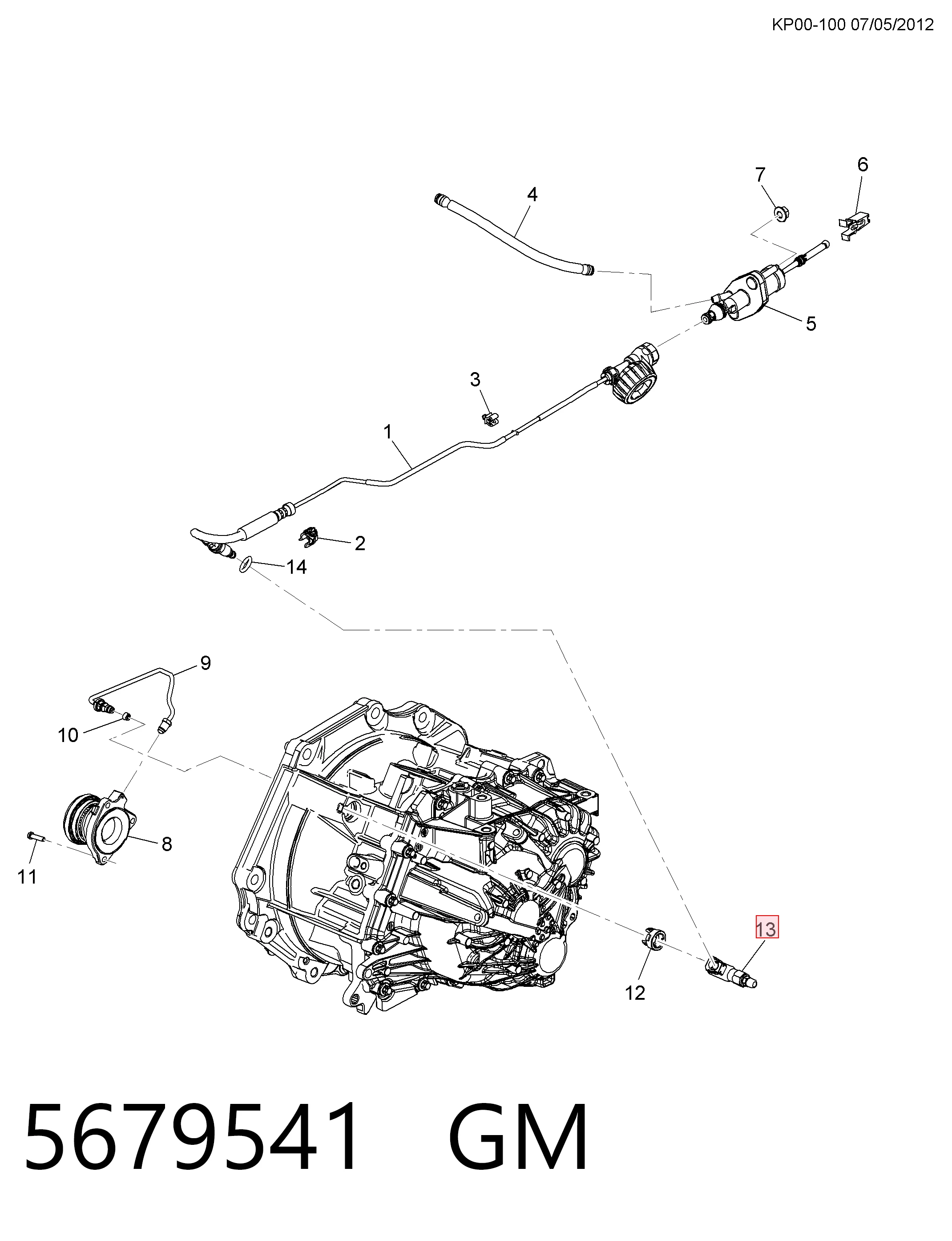 5679541 General Motors Трійник трубки зчеплення