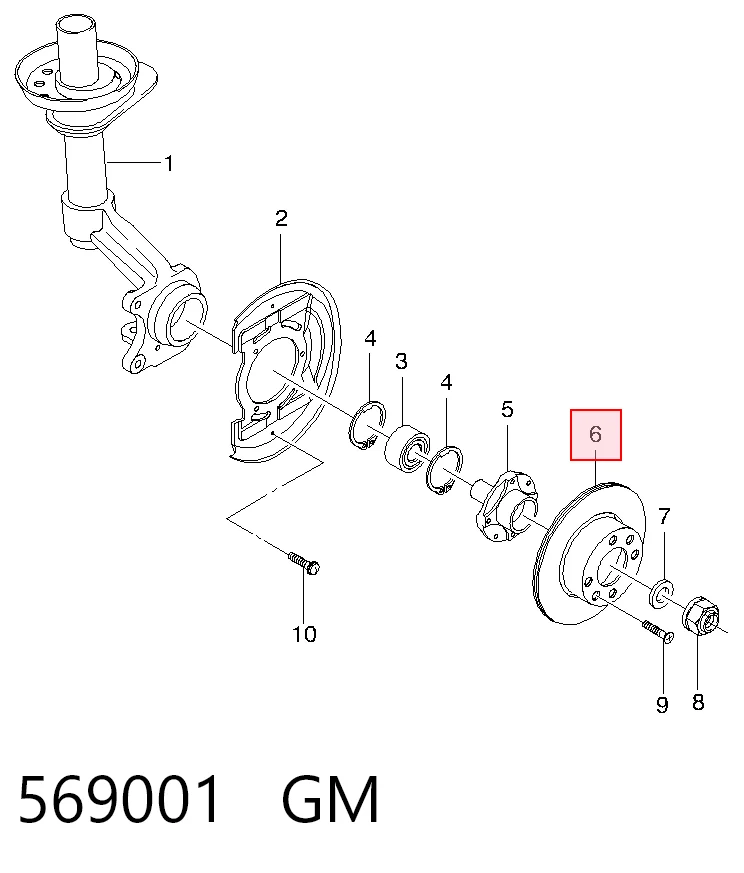 569001 General Motors Гальмо дискове переднє
