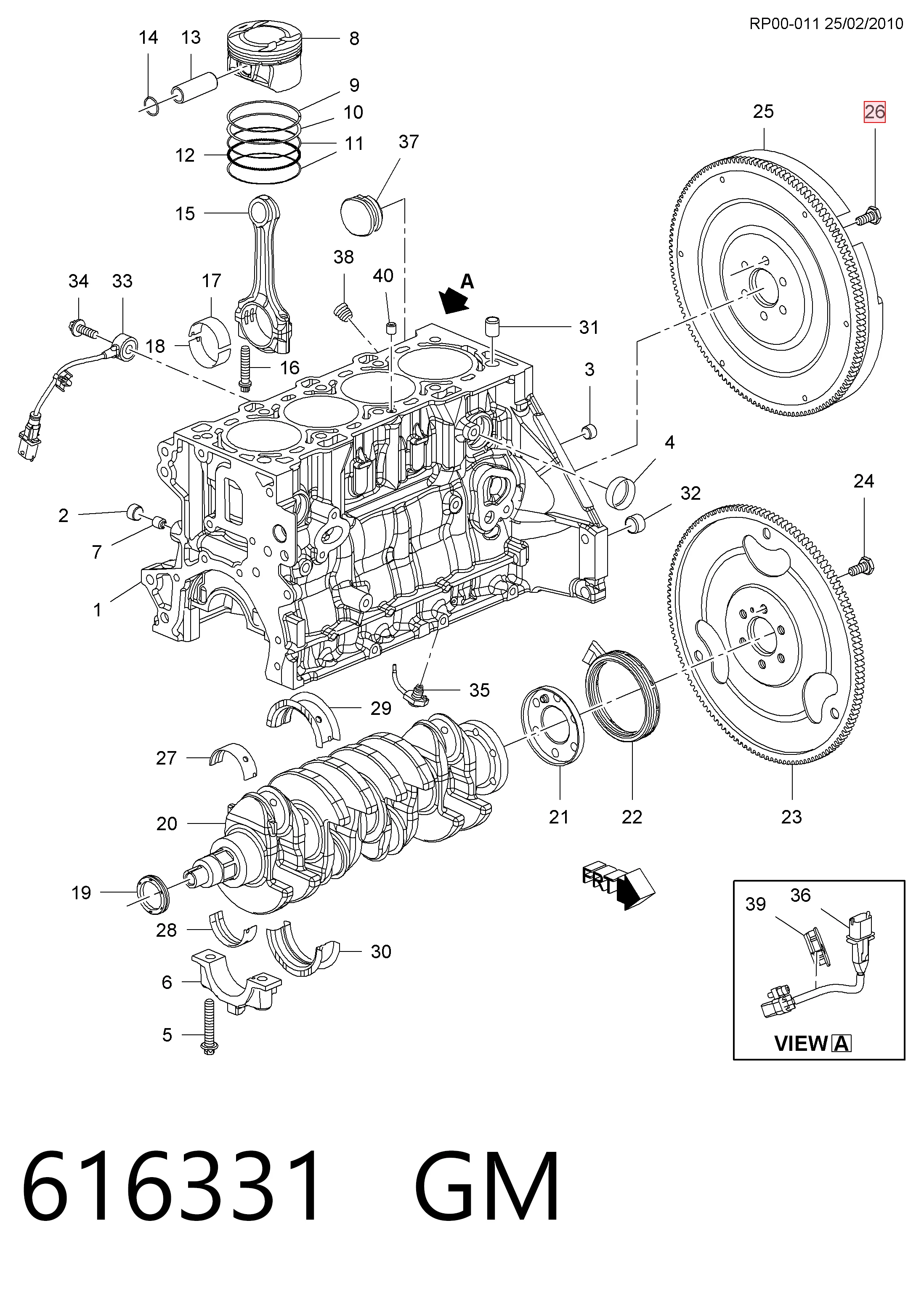 94500811 Peugeot/Citroen Болт кріплення маховика