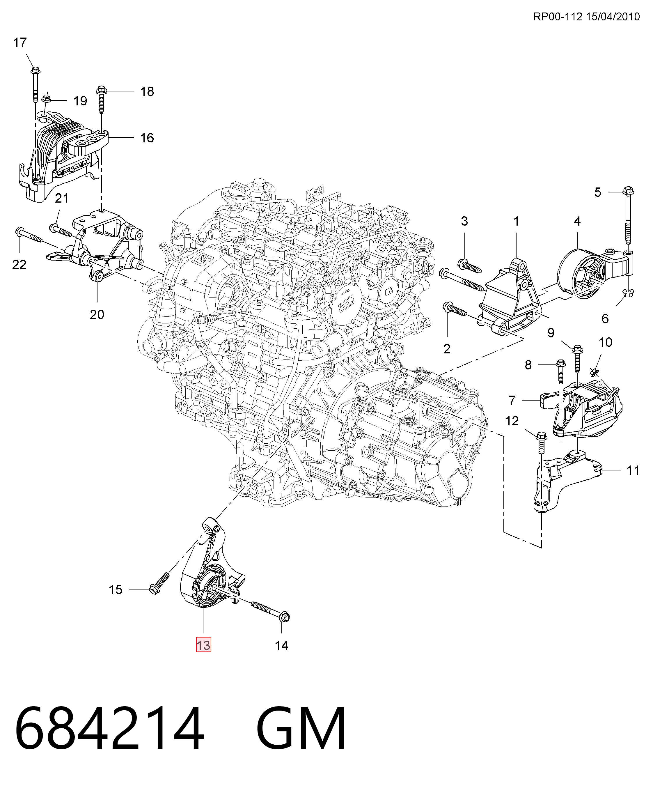 Подушка передньої опори двигуна на Opel Zafira C P12