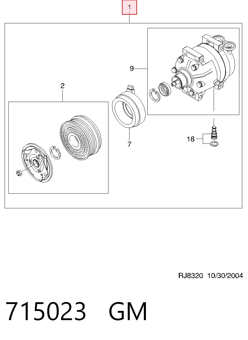 Компресор кондиціонера 96450078 Peugeot/Citroen