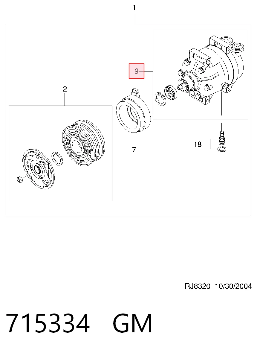 Купити 96450078 Peugeot/Citroen Компресор кліматичної установки