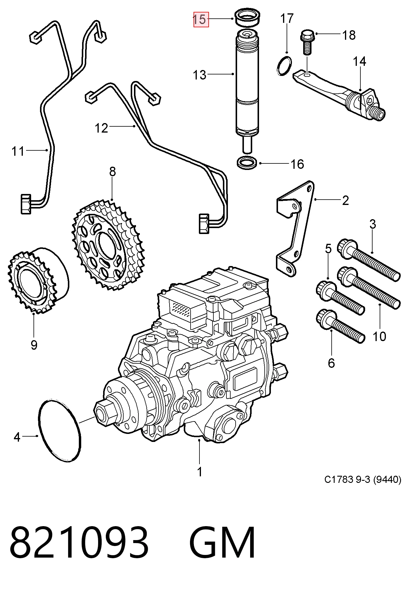 821093 General Motors Ремкомплект форсунки