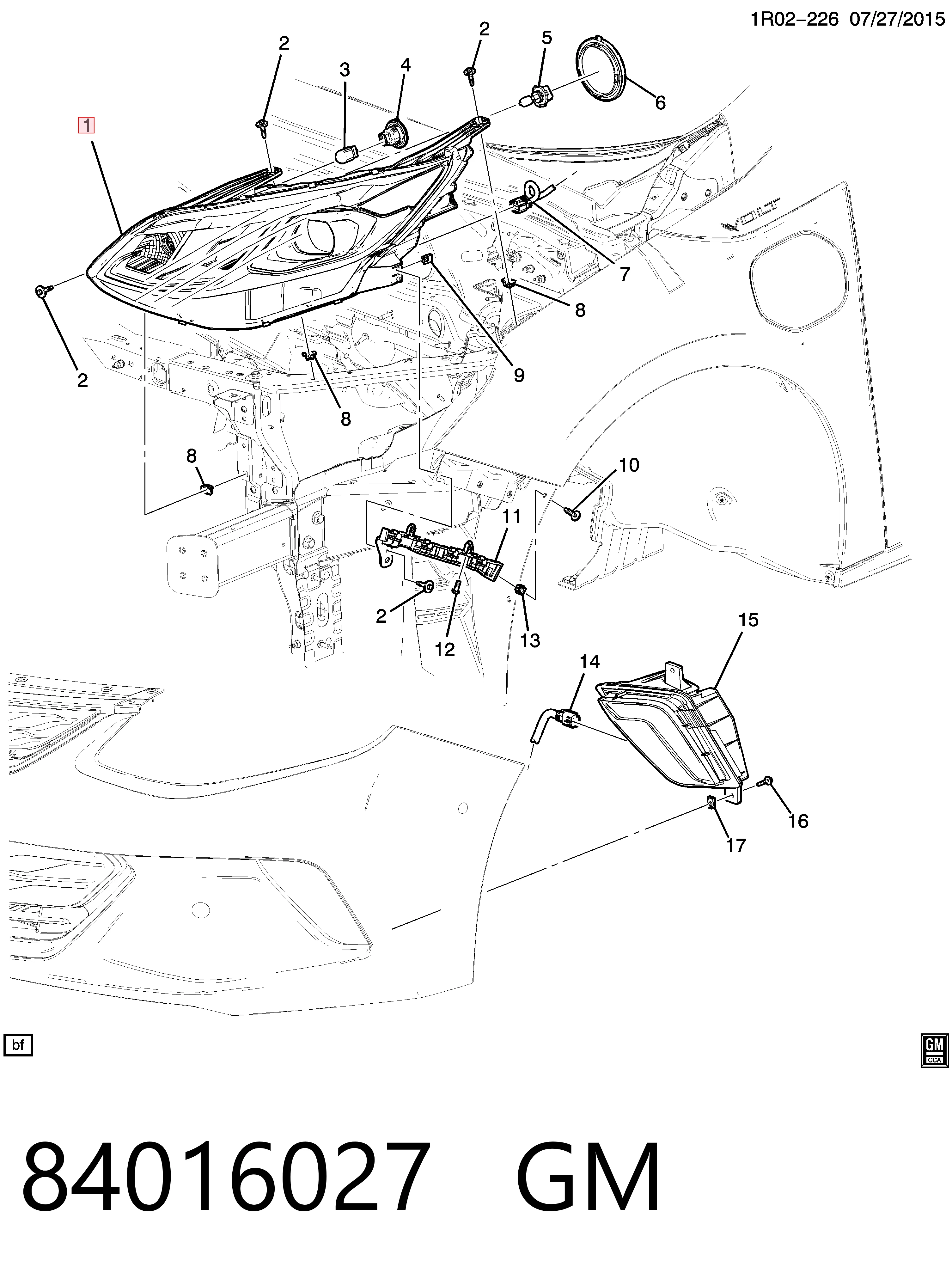 84106557 Opel Фара дальнього світла в зборі