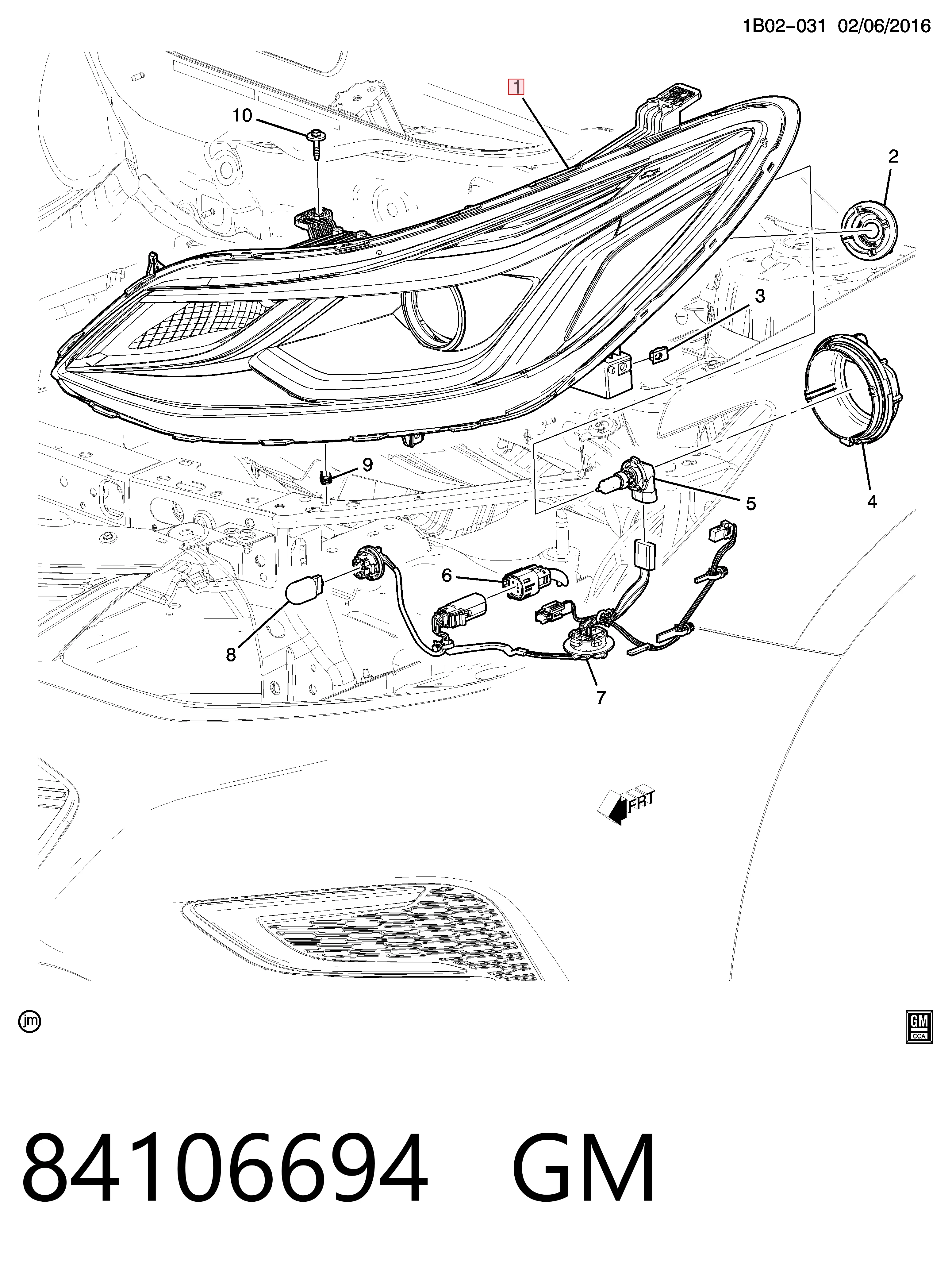 84106694 Opel Фара дальнього світла в зборі
