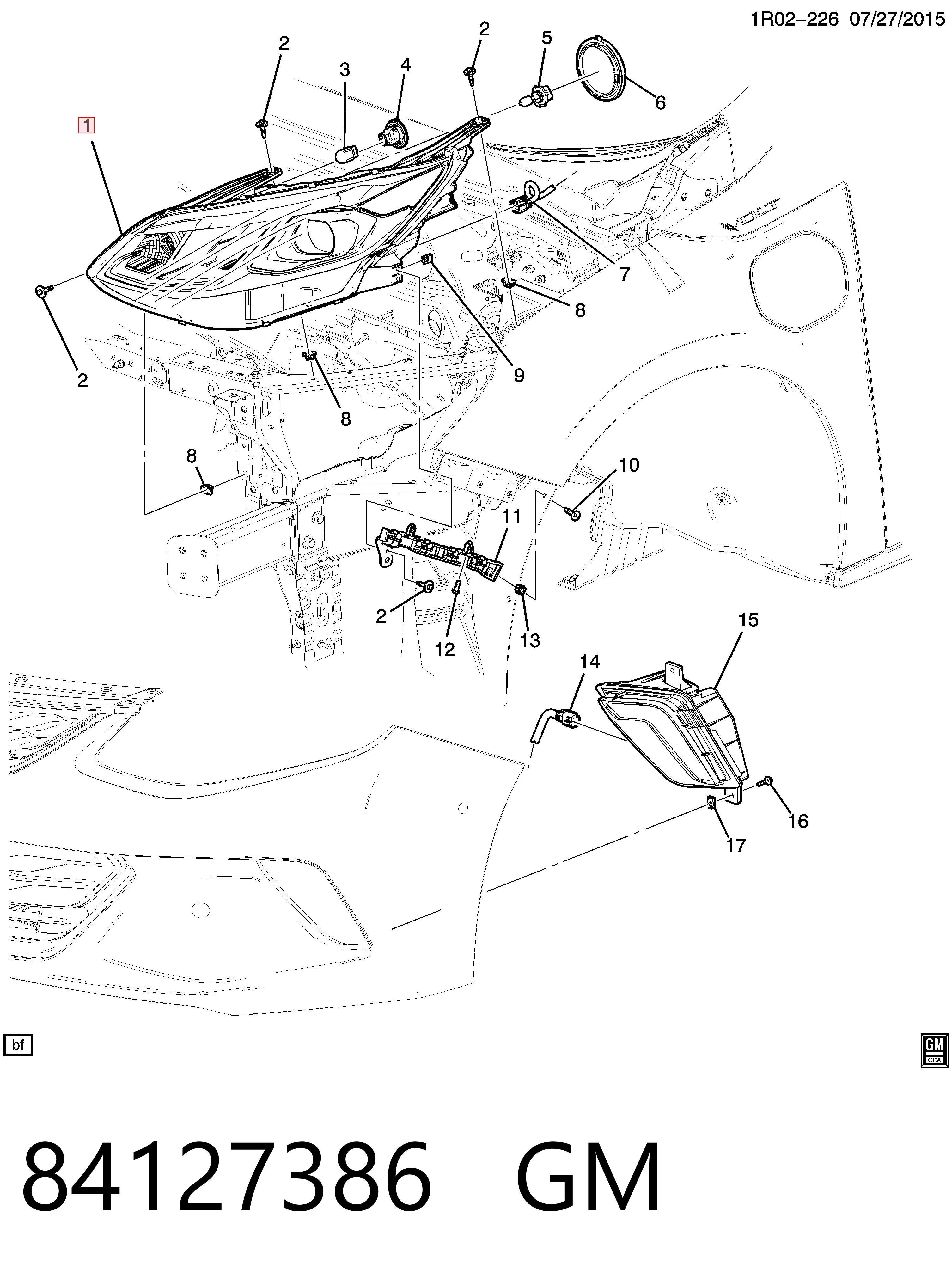 84106558 Opel Основна фара - вставка
