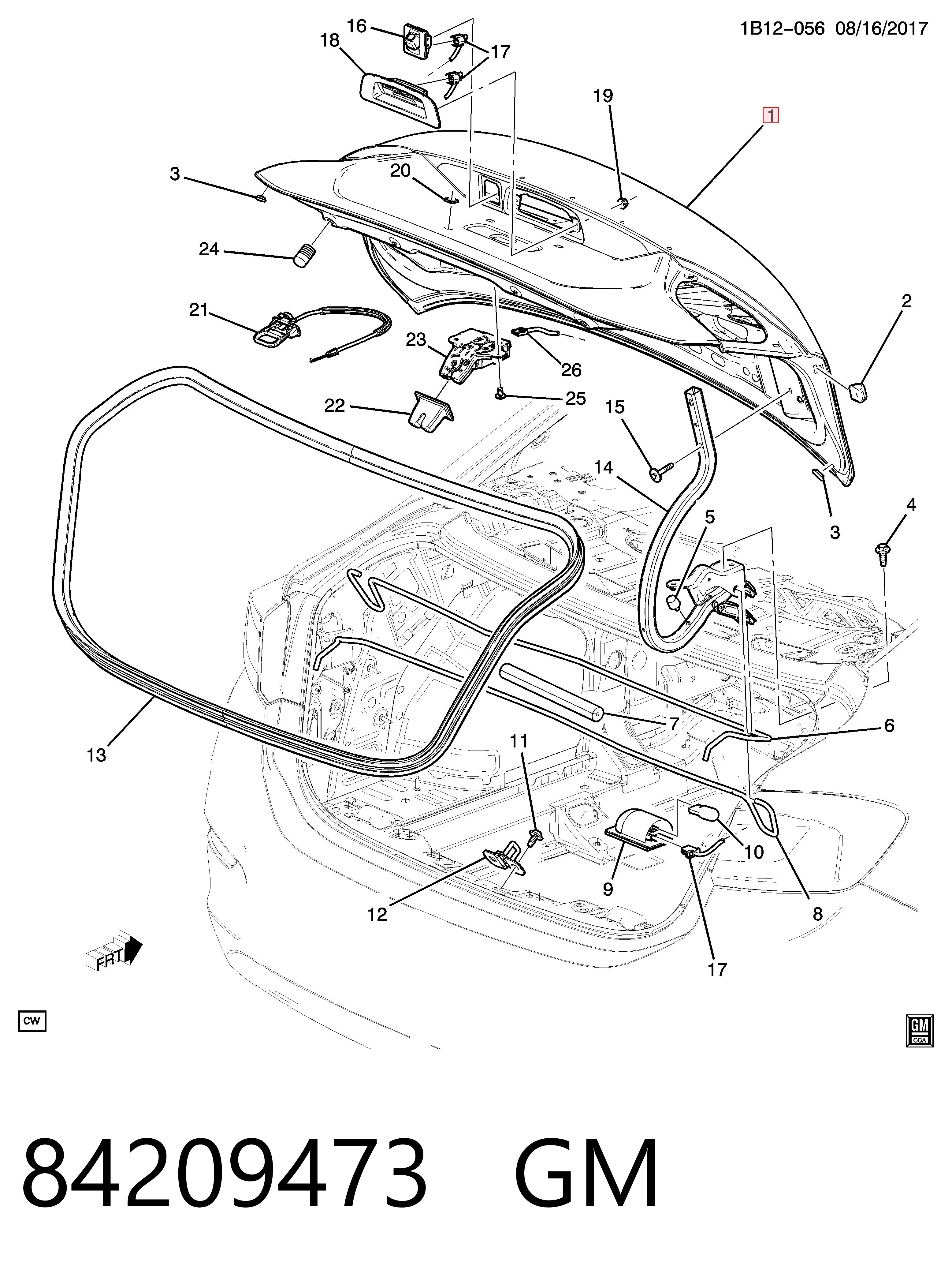 84209473 General Motors Кришка багажника