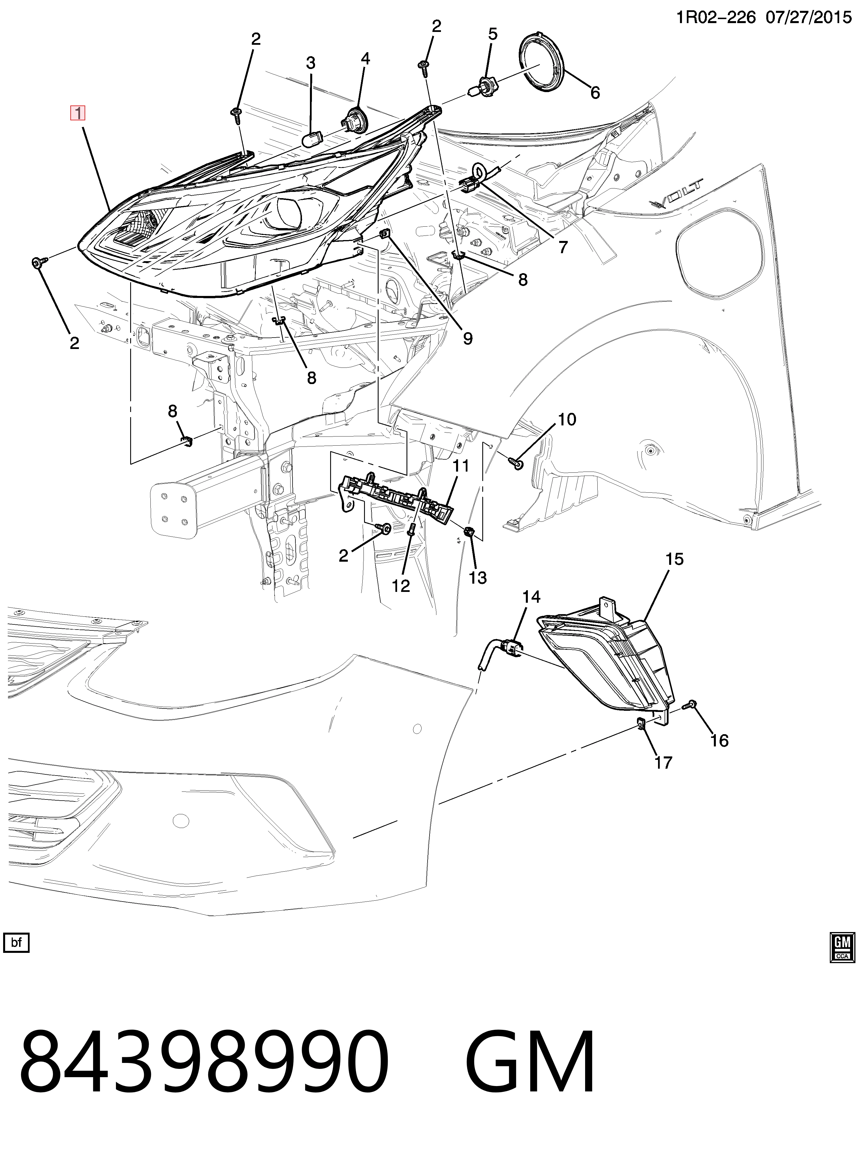 Фара правая Opel 84106558 ціна, від  USD