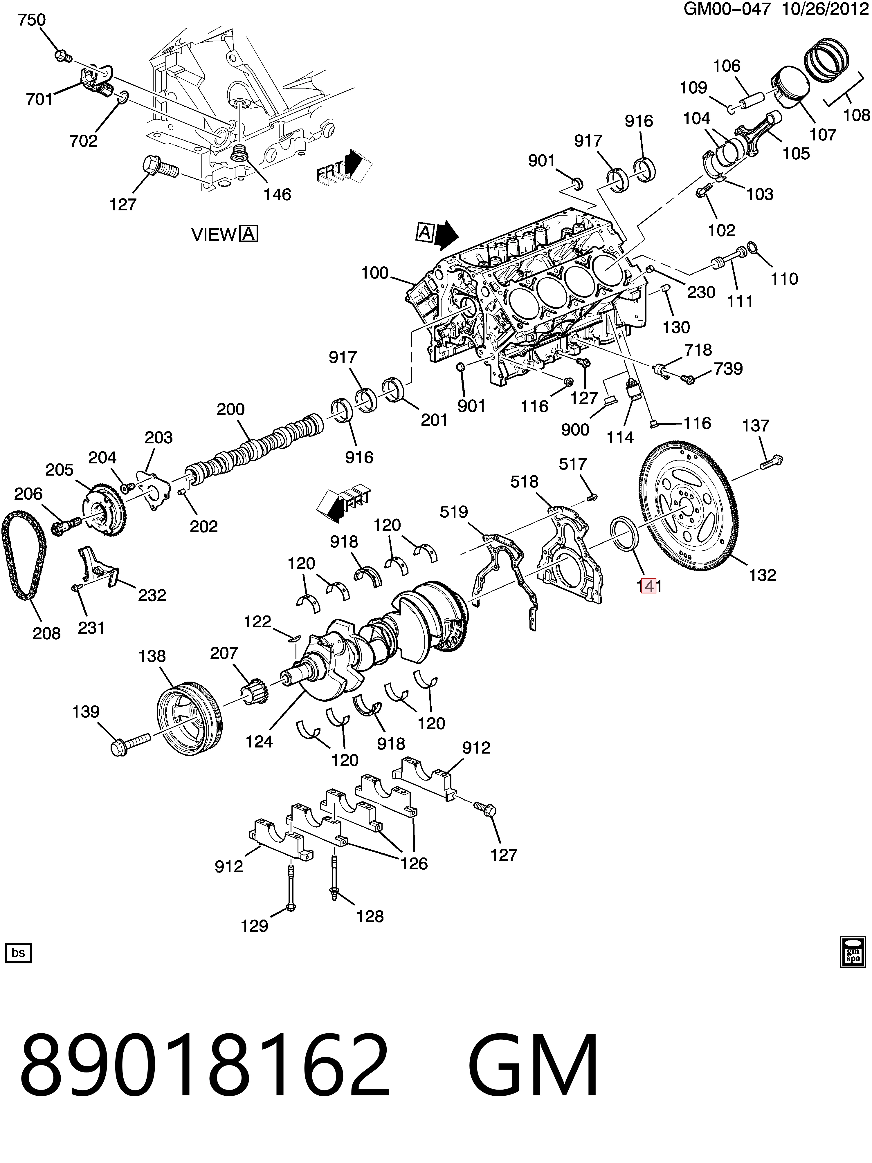 Сальник колінвала задній 89060436 Opel