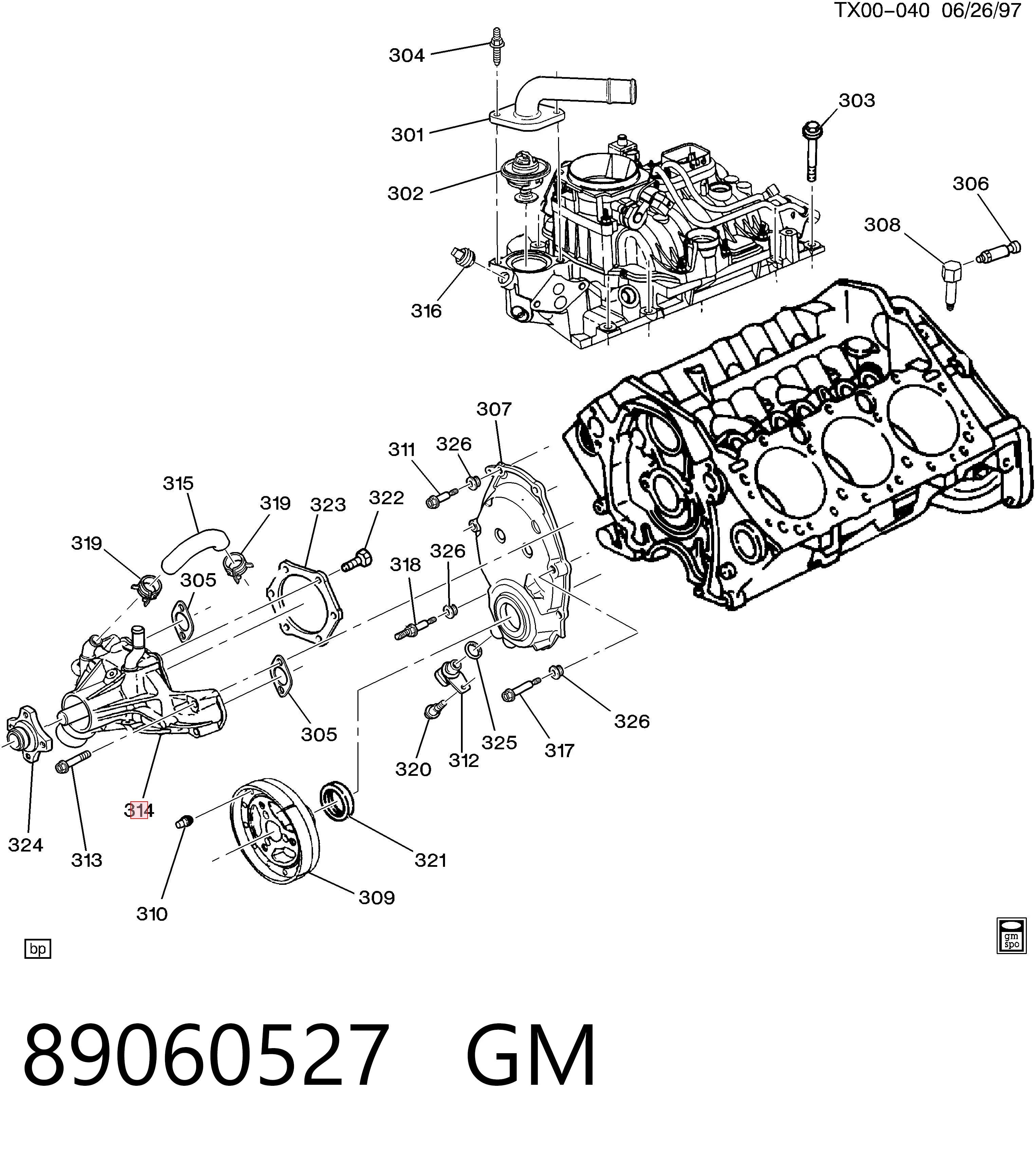 Водяний насос Opel 89017748