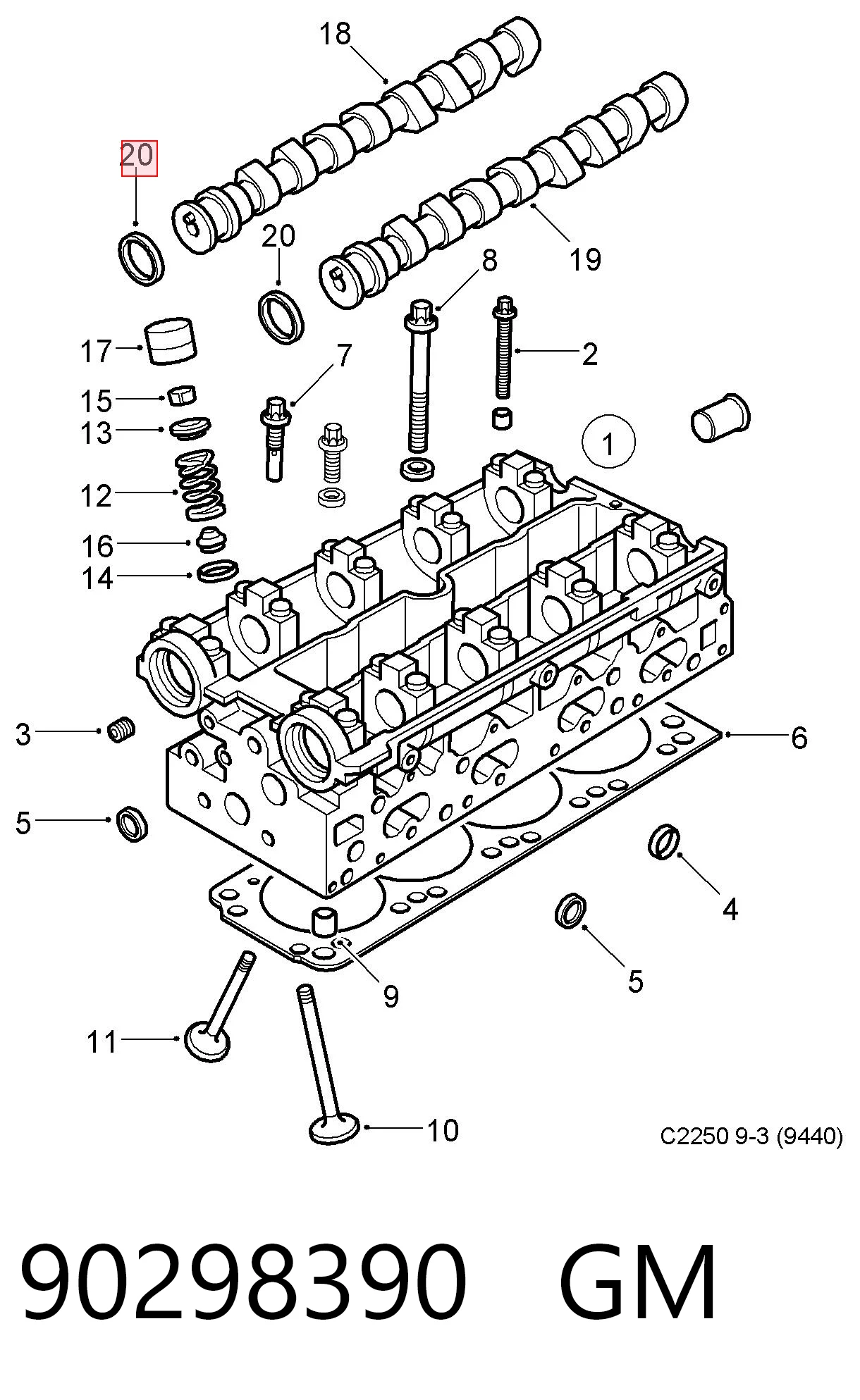  Сальник распредвала Opel Sintra 