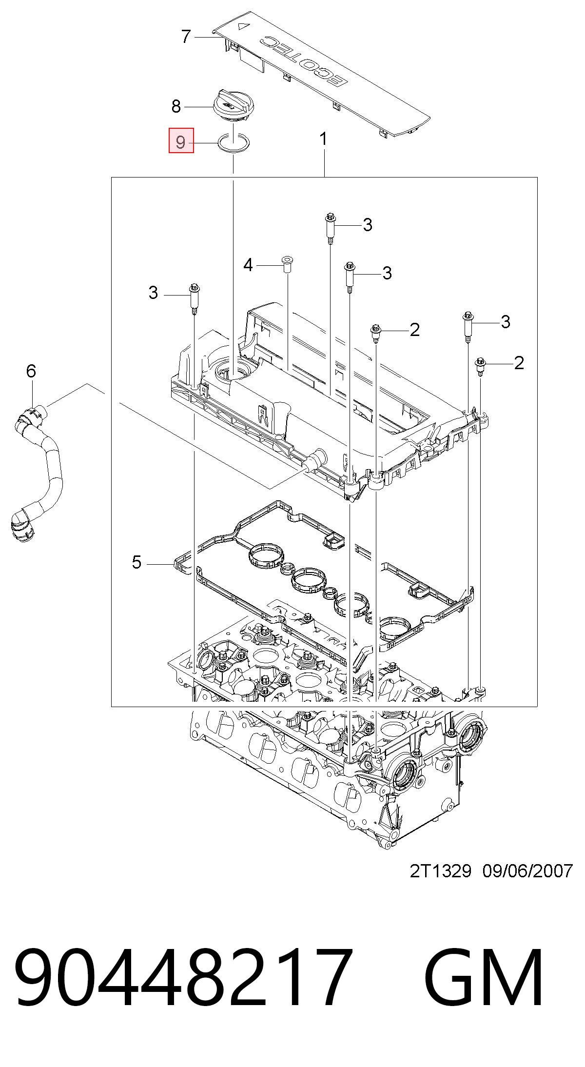 55582541 Peugeot/Citroen Прокладка кришки горловини, маслозаливної