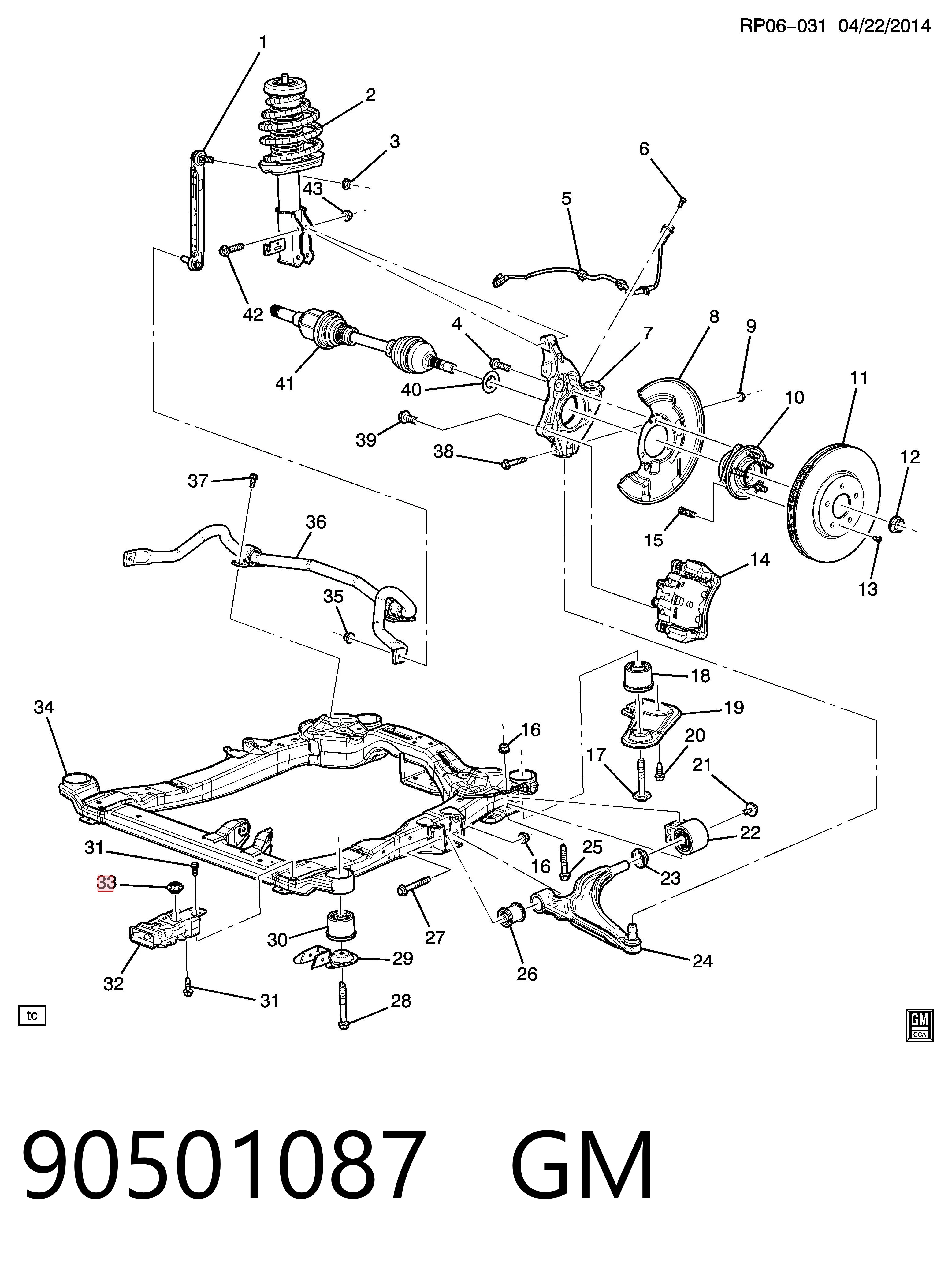 90501087 Peugeot/Citroen Кронштейн/подушка кріплення радіатора, нижній