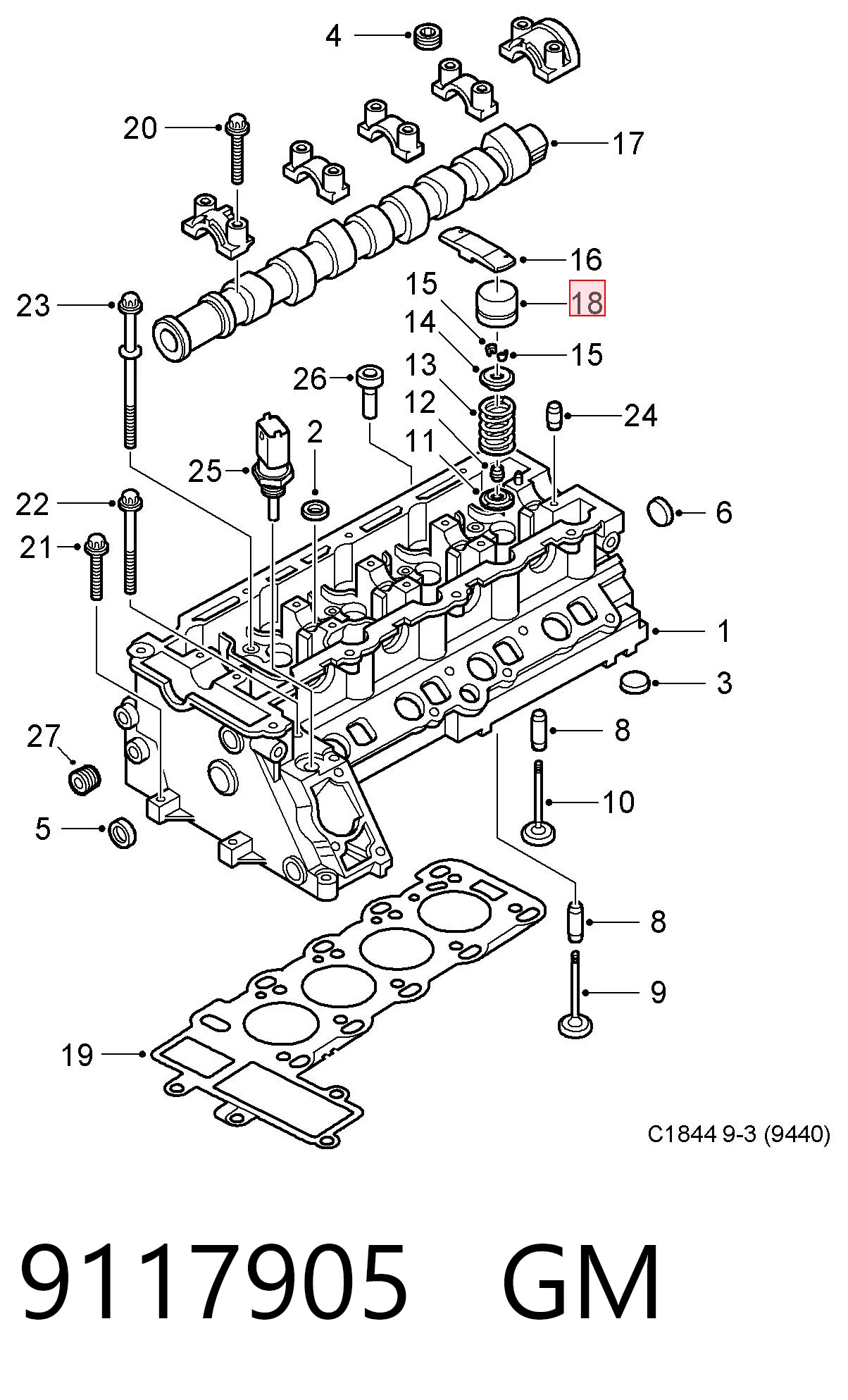 Купити 9117905 Opel Штовхач клапанів двигуна