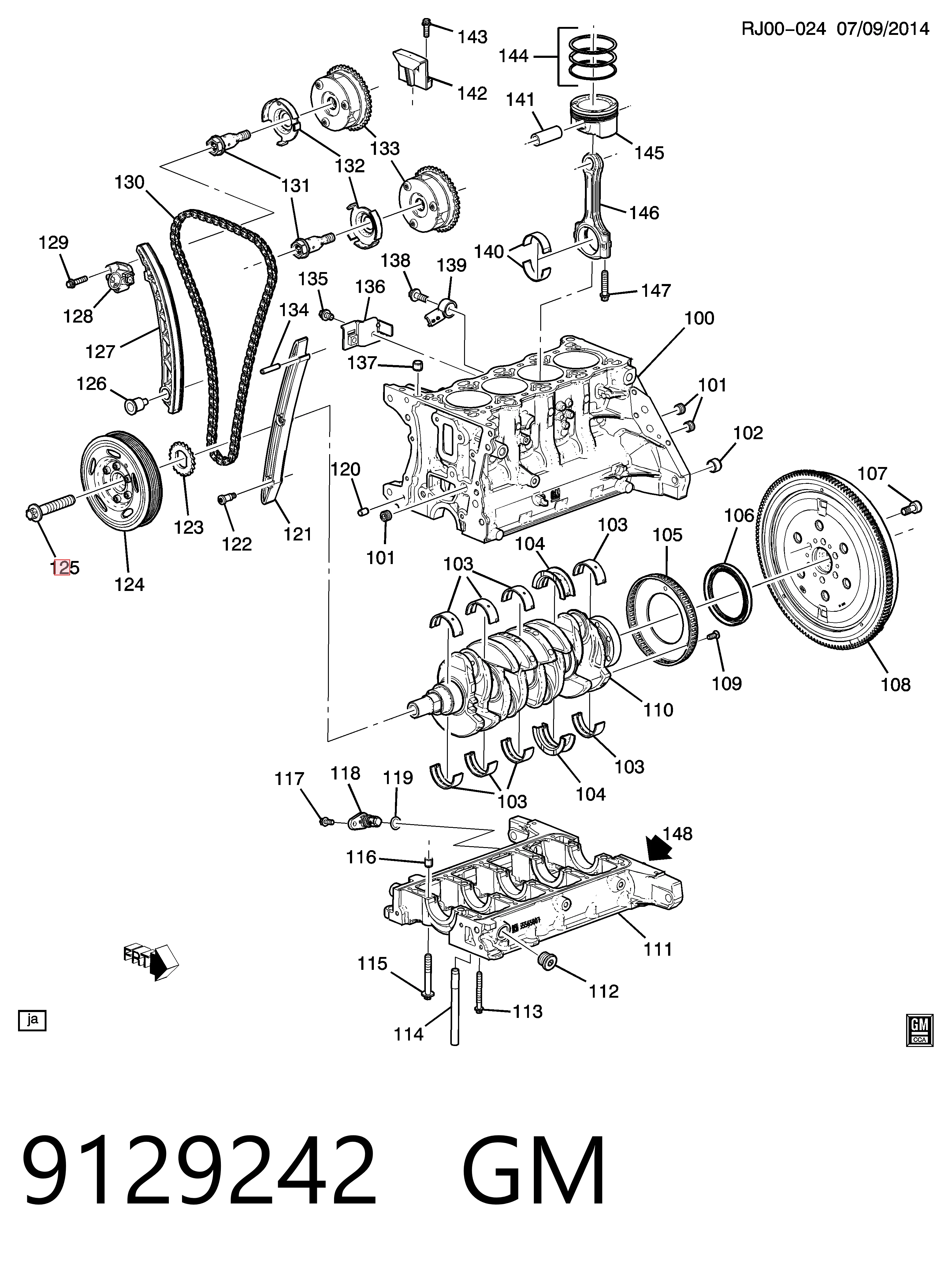 9129242 General Motors Болт коленвала