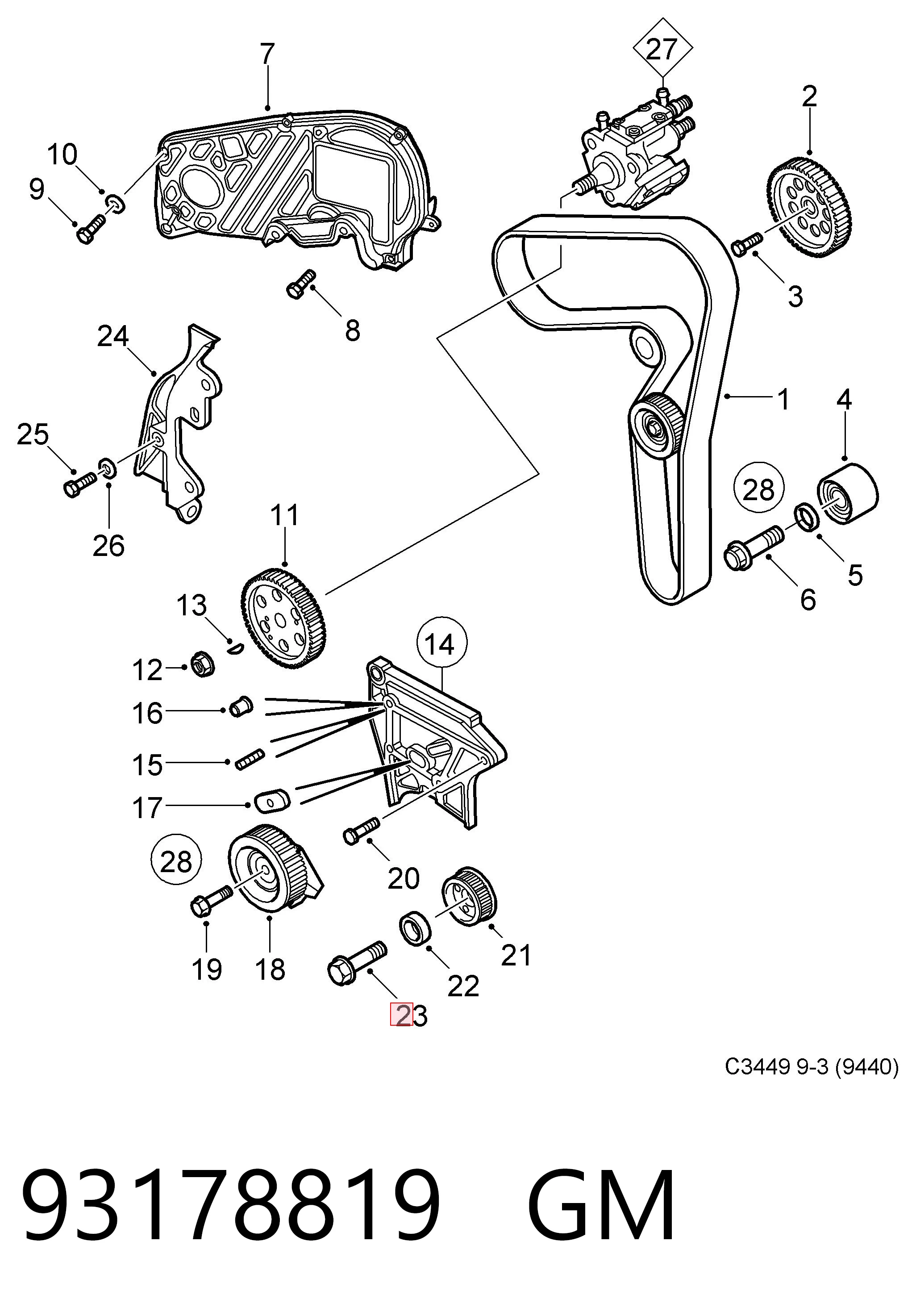 93178819 Peugeot/Citroen Болт коленвала