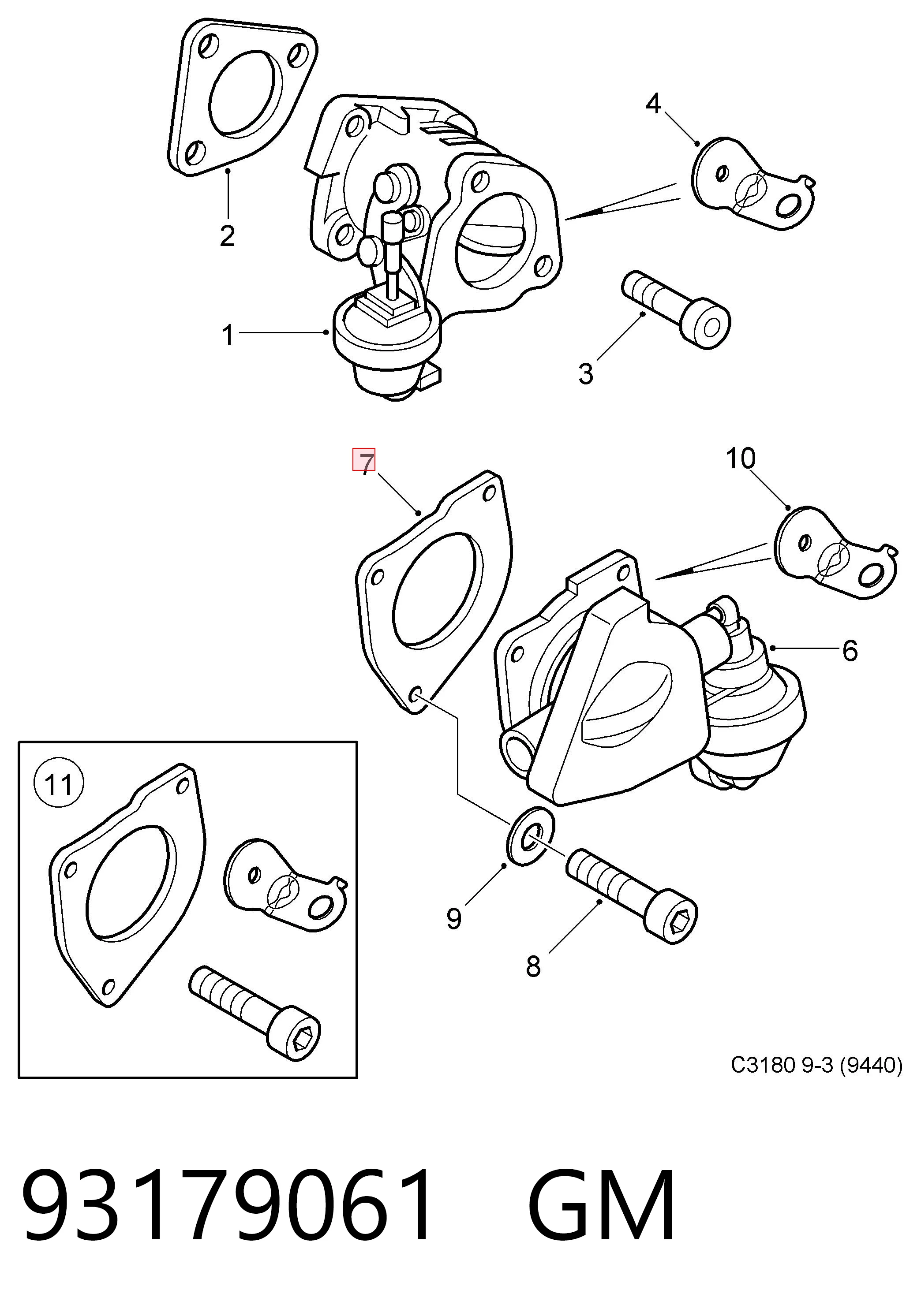 55185926 Fiat/Alfa/Lancia Прокладка дросельної заслінки