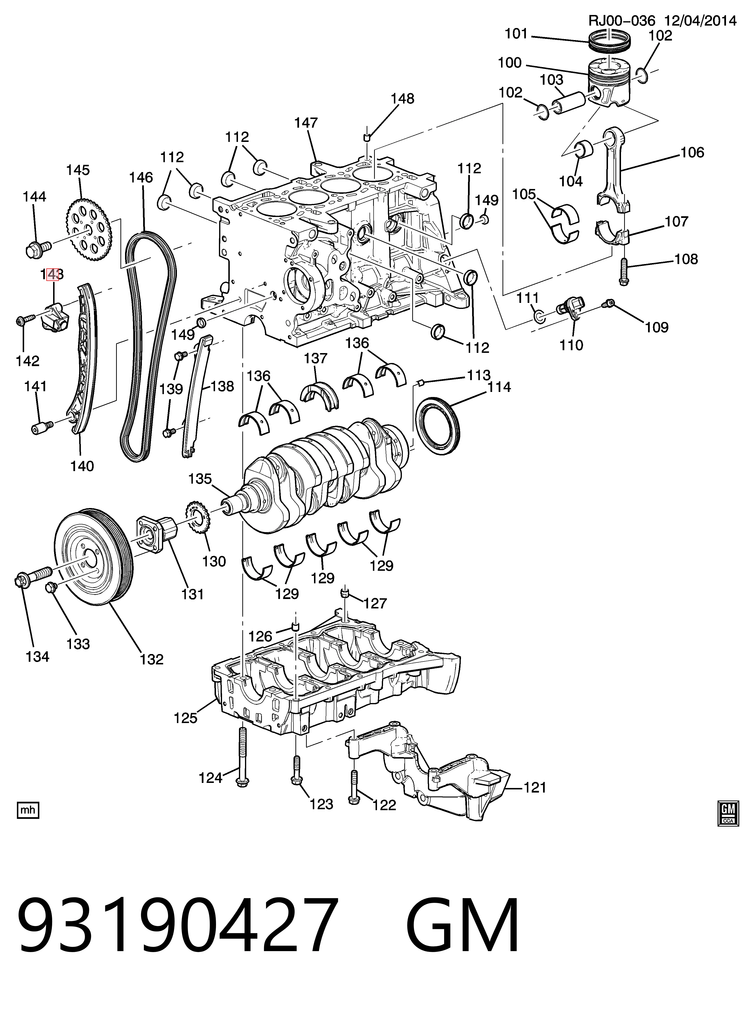 Натягувач ланцюга ГРМ 46354776 Fiat/Alfa/Lancia