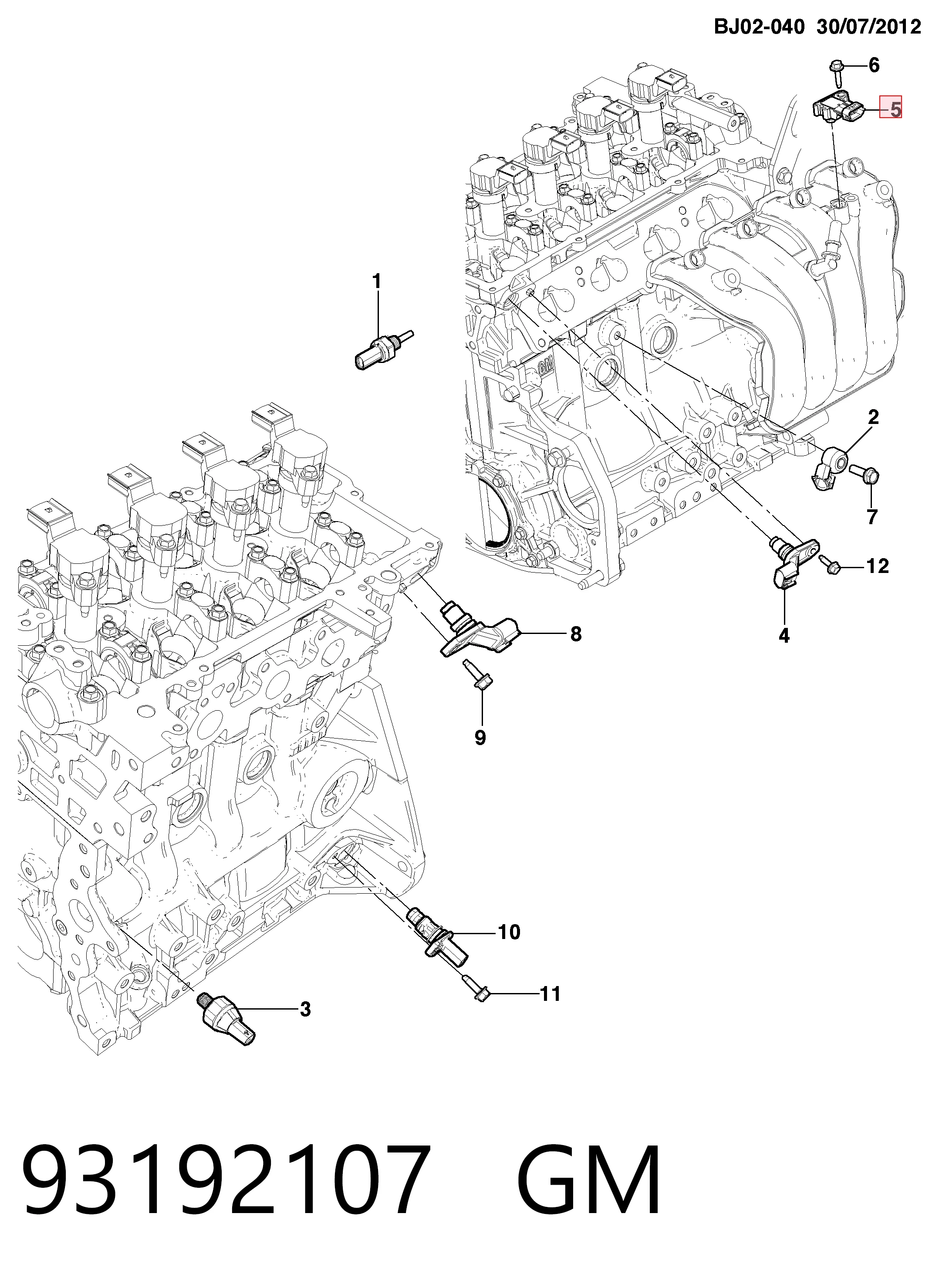93192107 General Motors Датчик наддува
