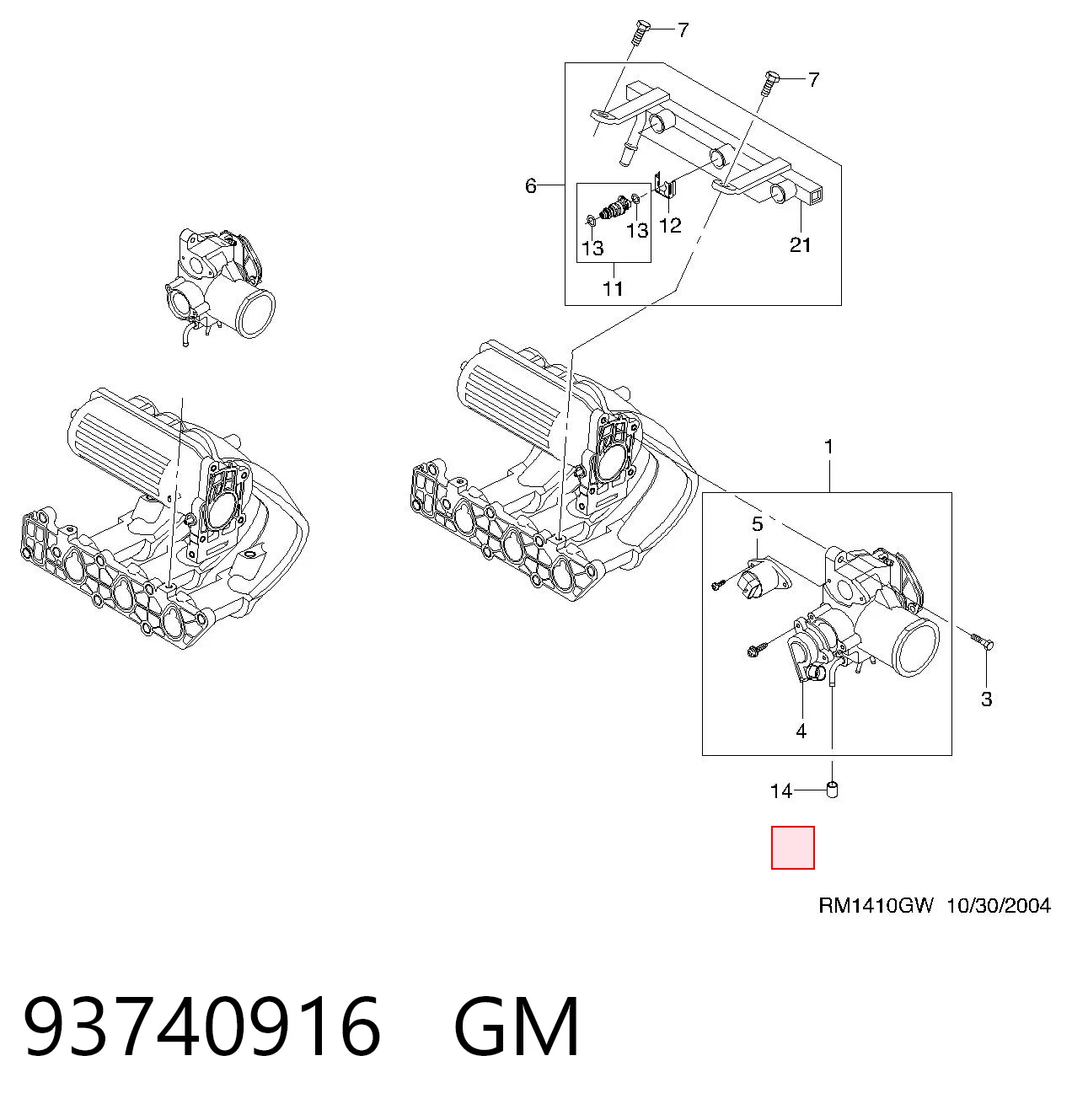 93740916 General Motors Датчик положення дросельної заслінки (потенціометр)