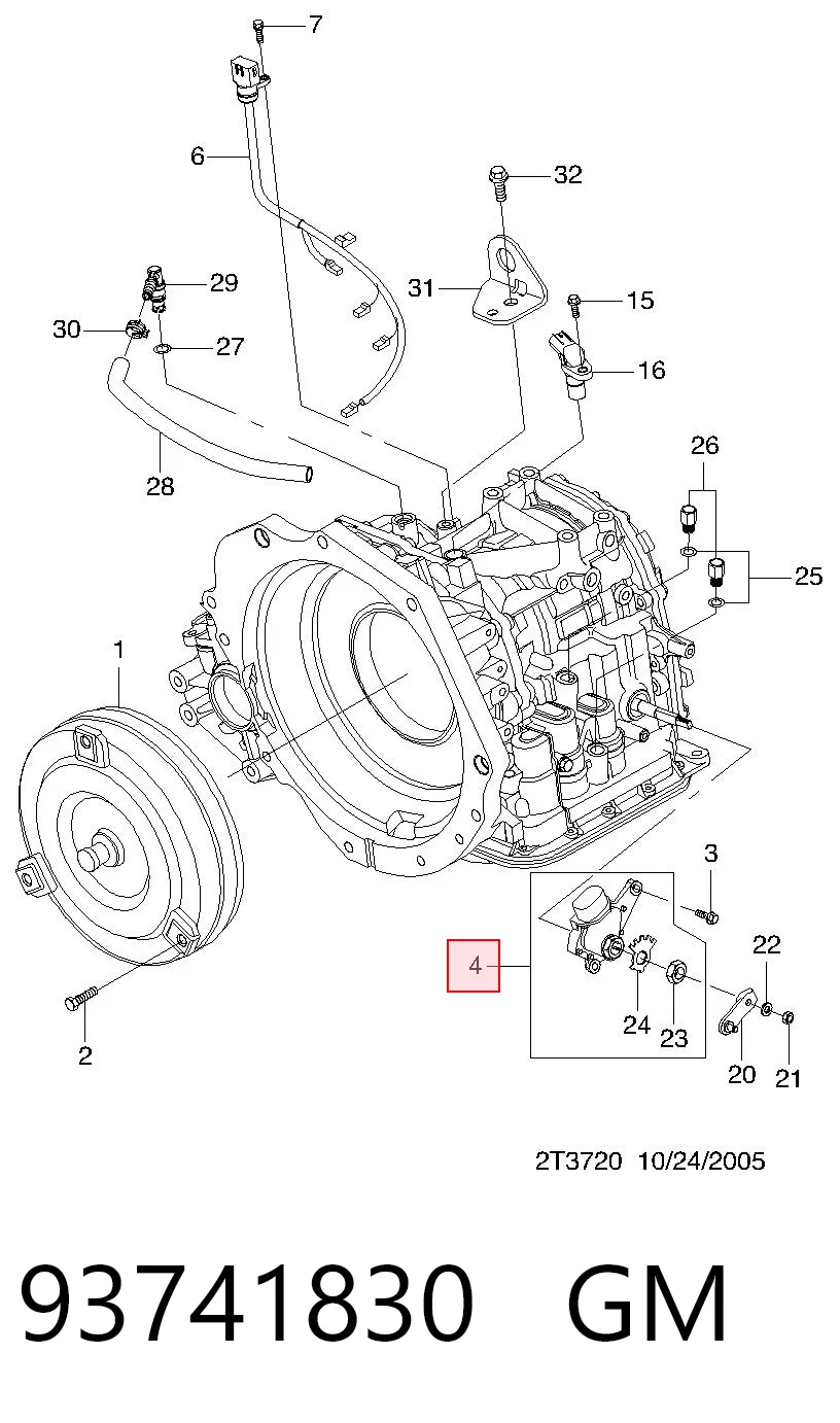 93741830 General Motors Датчик положення селектора АКПП