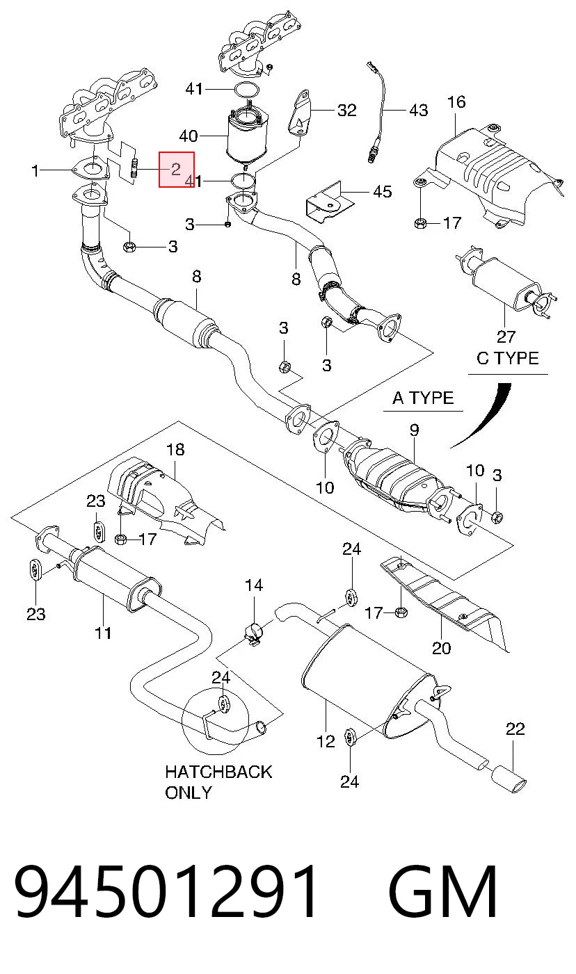 Болт (шпилька) випускного колектора Opel 94501291 ціна, від 1.01 USD