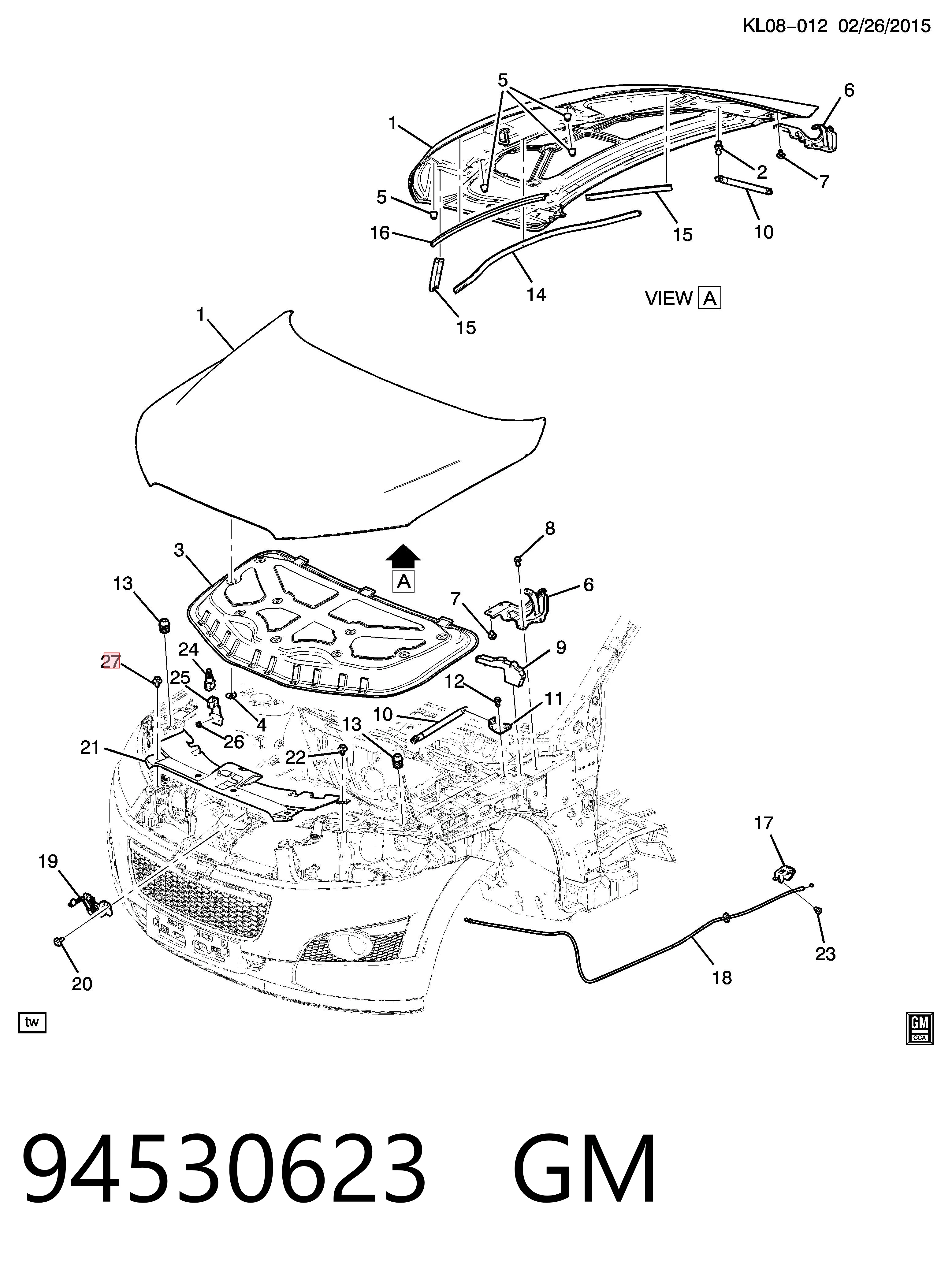 Пістон (кліп) кріплення бампера, переднього Opel 94530623