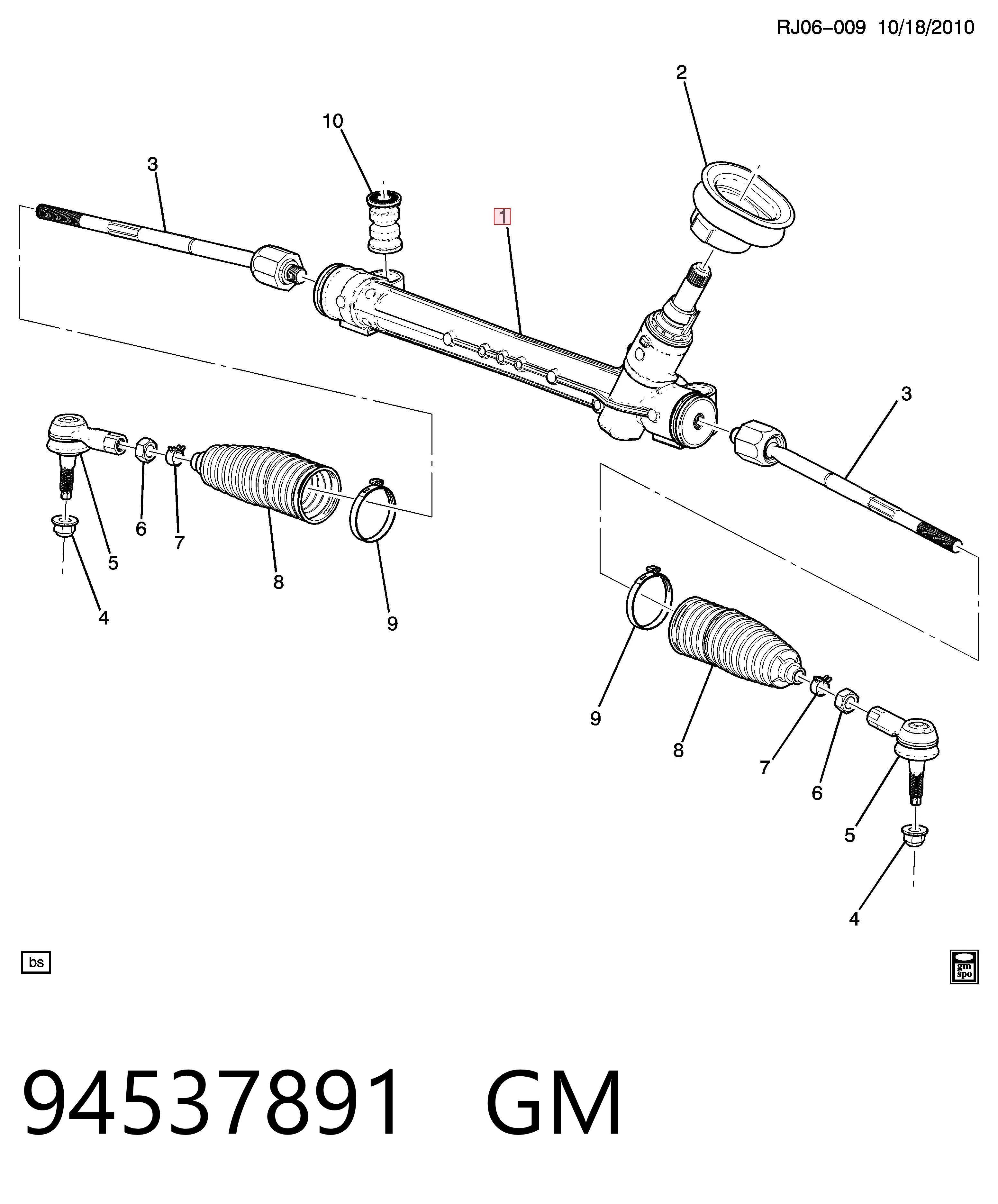 42351606 Opel Рейковий рульовий механізм