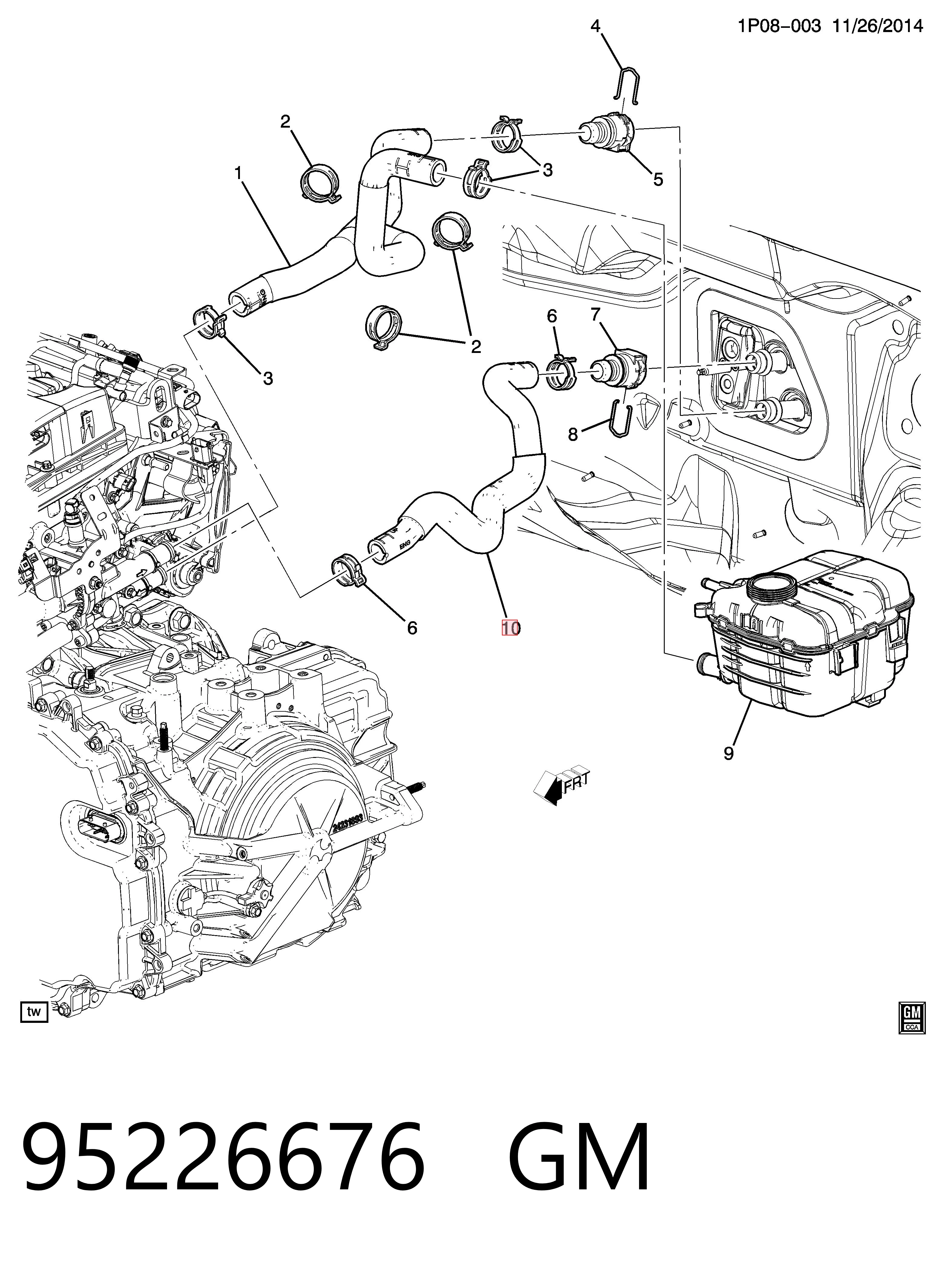 Купити 95390887 Peugeot/Citroen Шланг радіатора опалювача/пічки, обратка