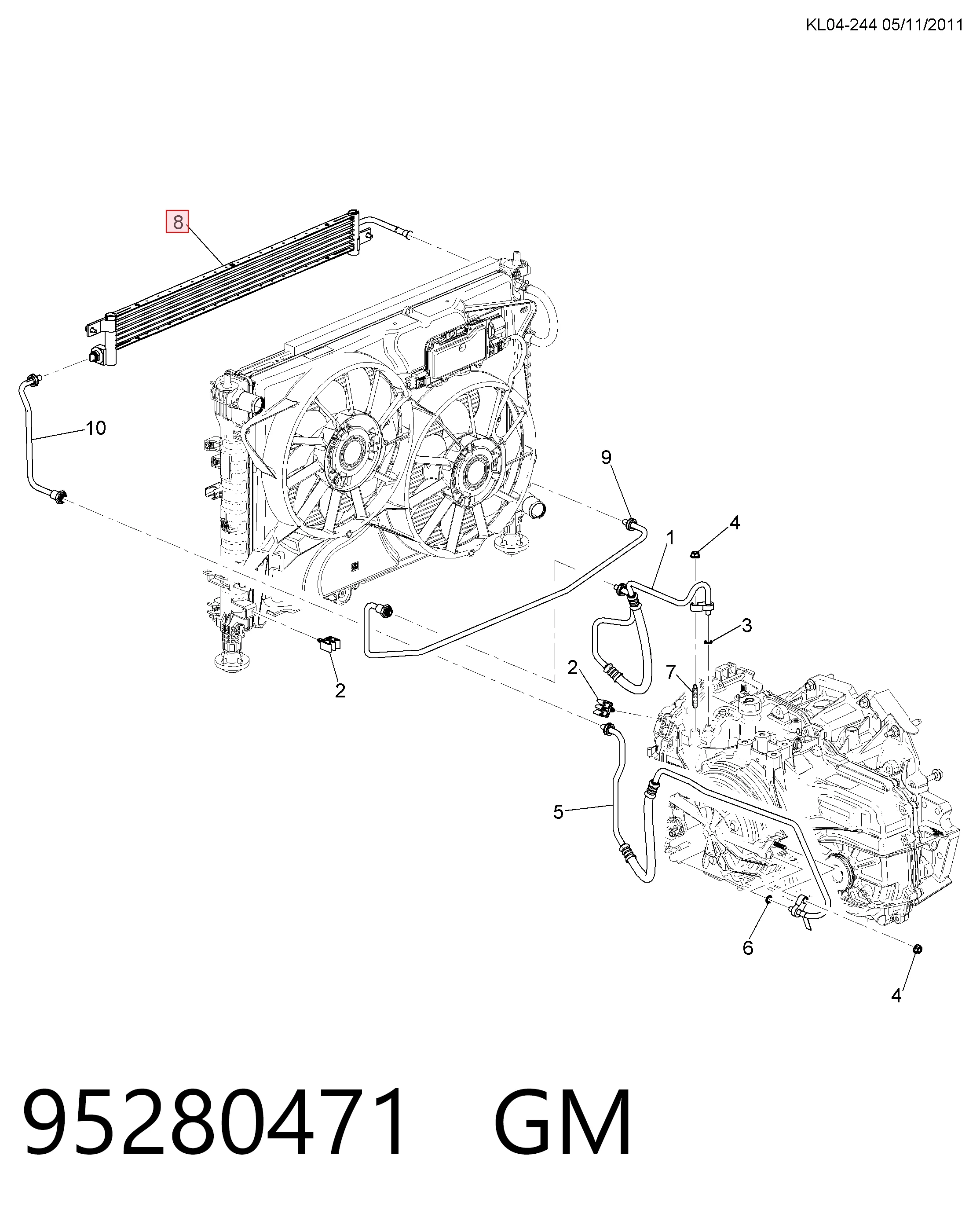 95280471 Peugeot/Citroen Радіатор охолодження, АКПП