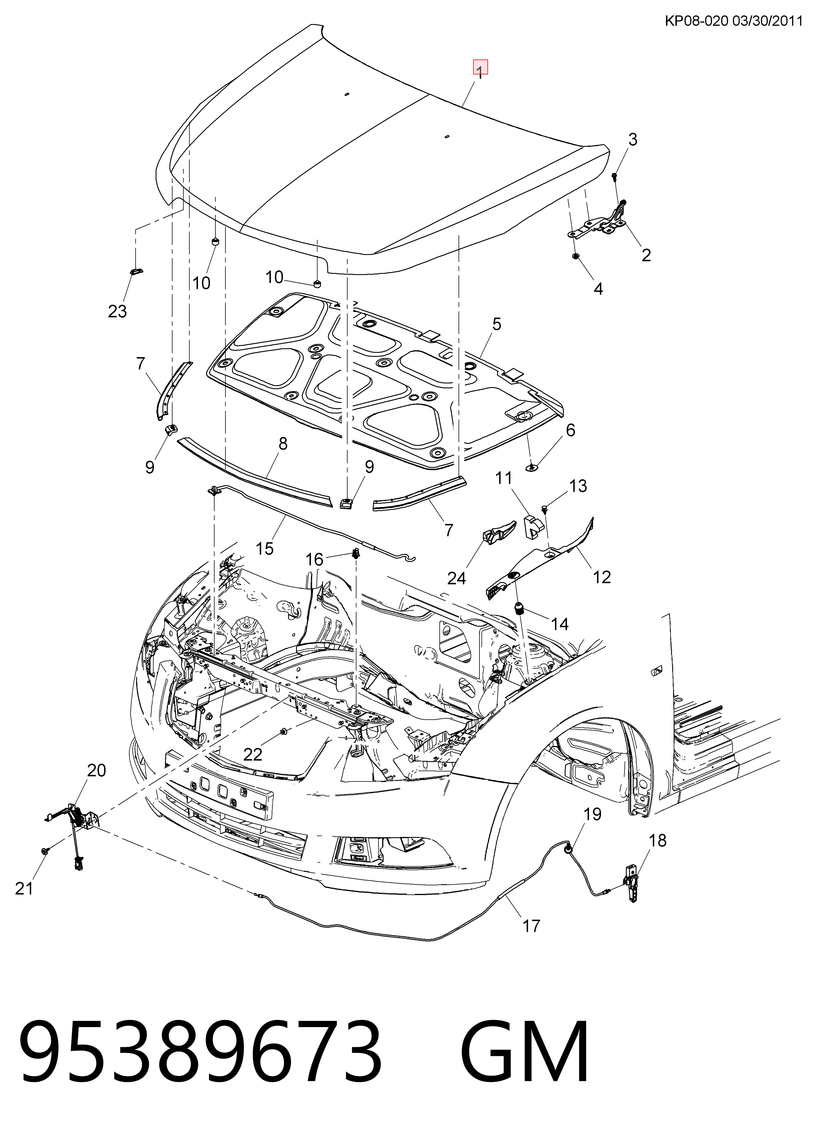 94537888 Opel Капот