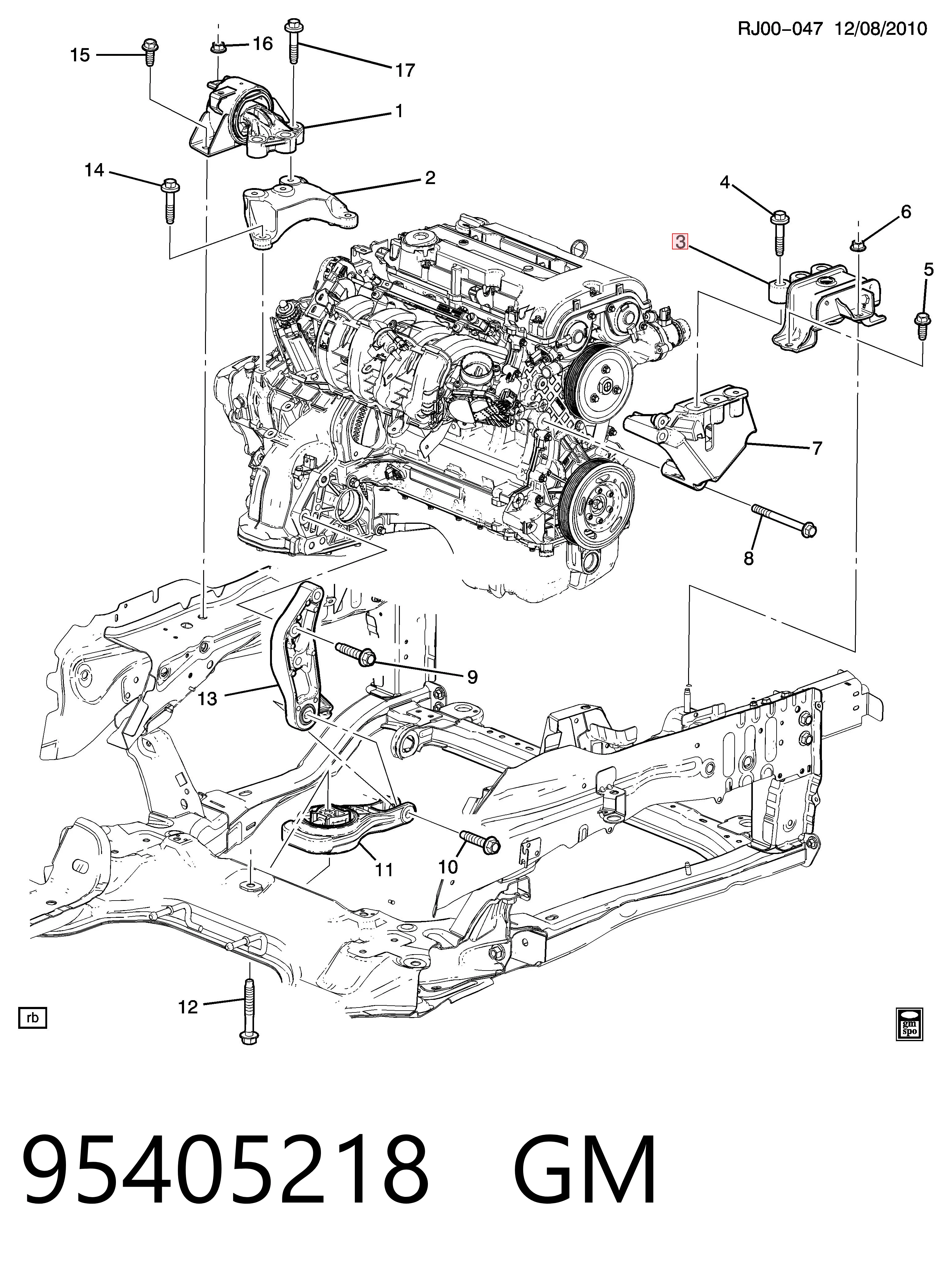 Подушка (опора) двигуна, права верхня 95405220 Opel