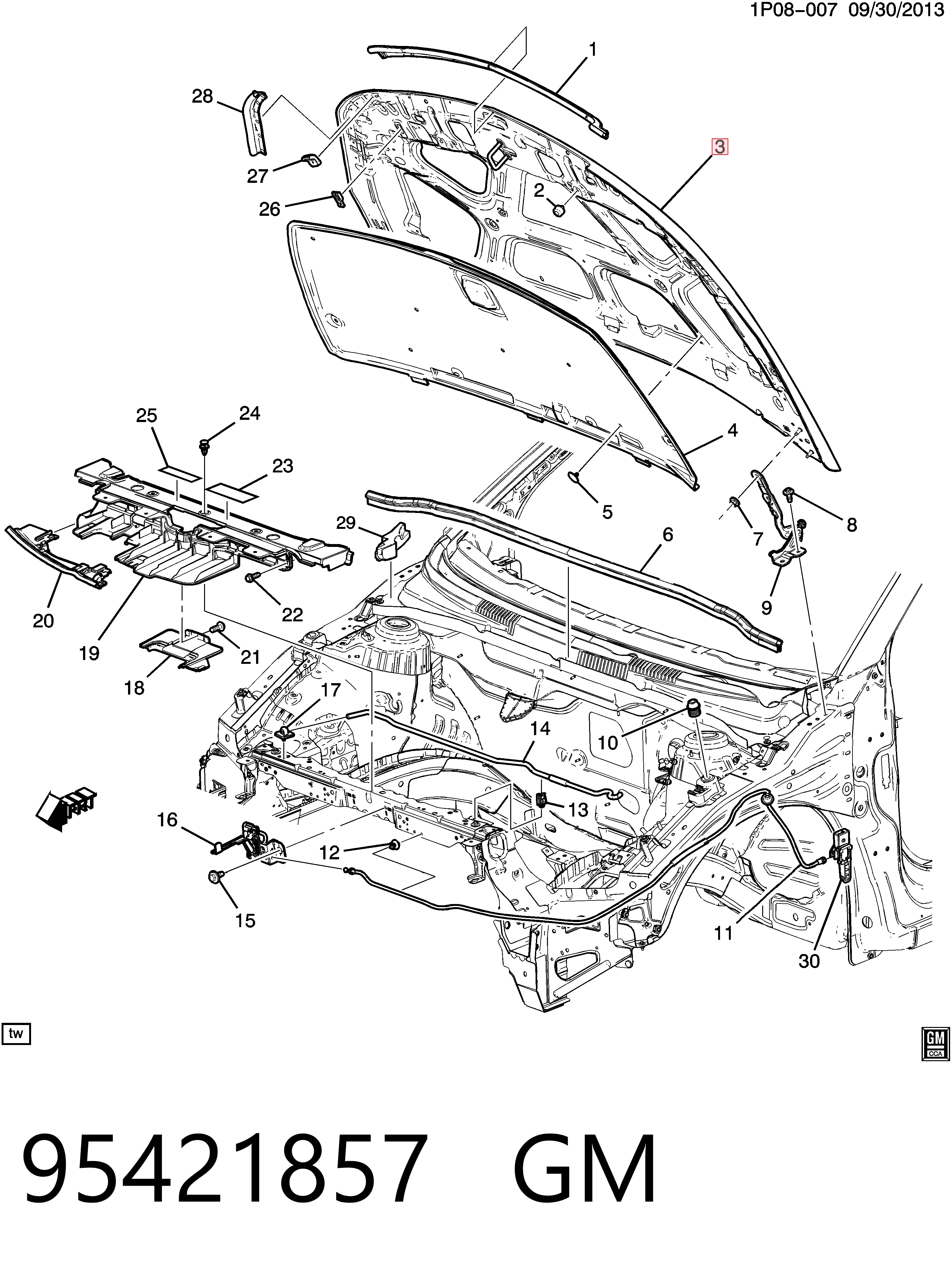 Купити 94537888 Opel Капот