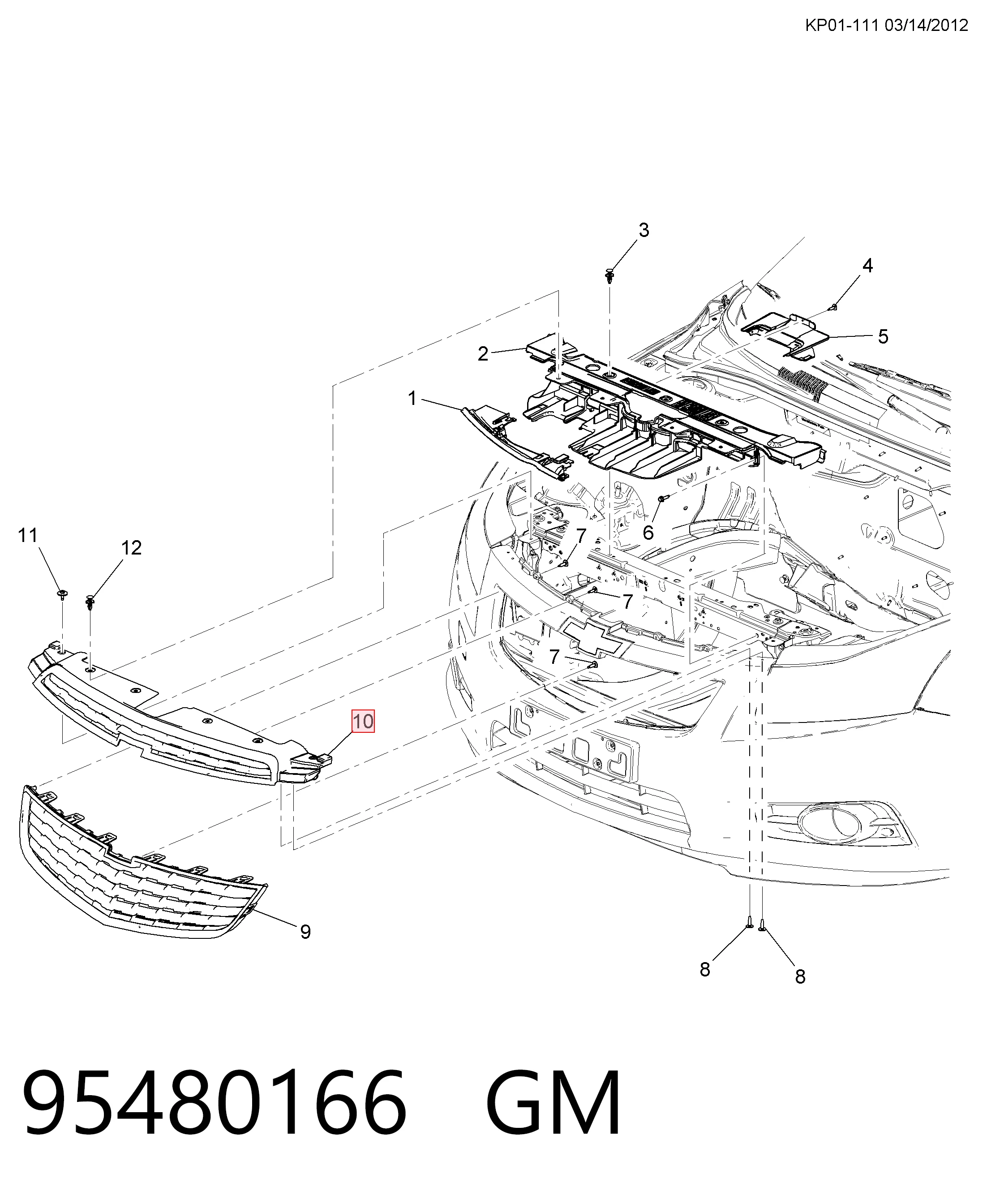 95088007 Peugeot/Citroen Решітка радіатора