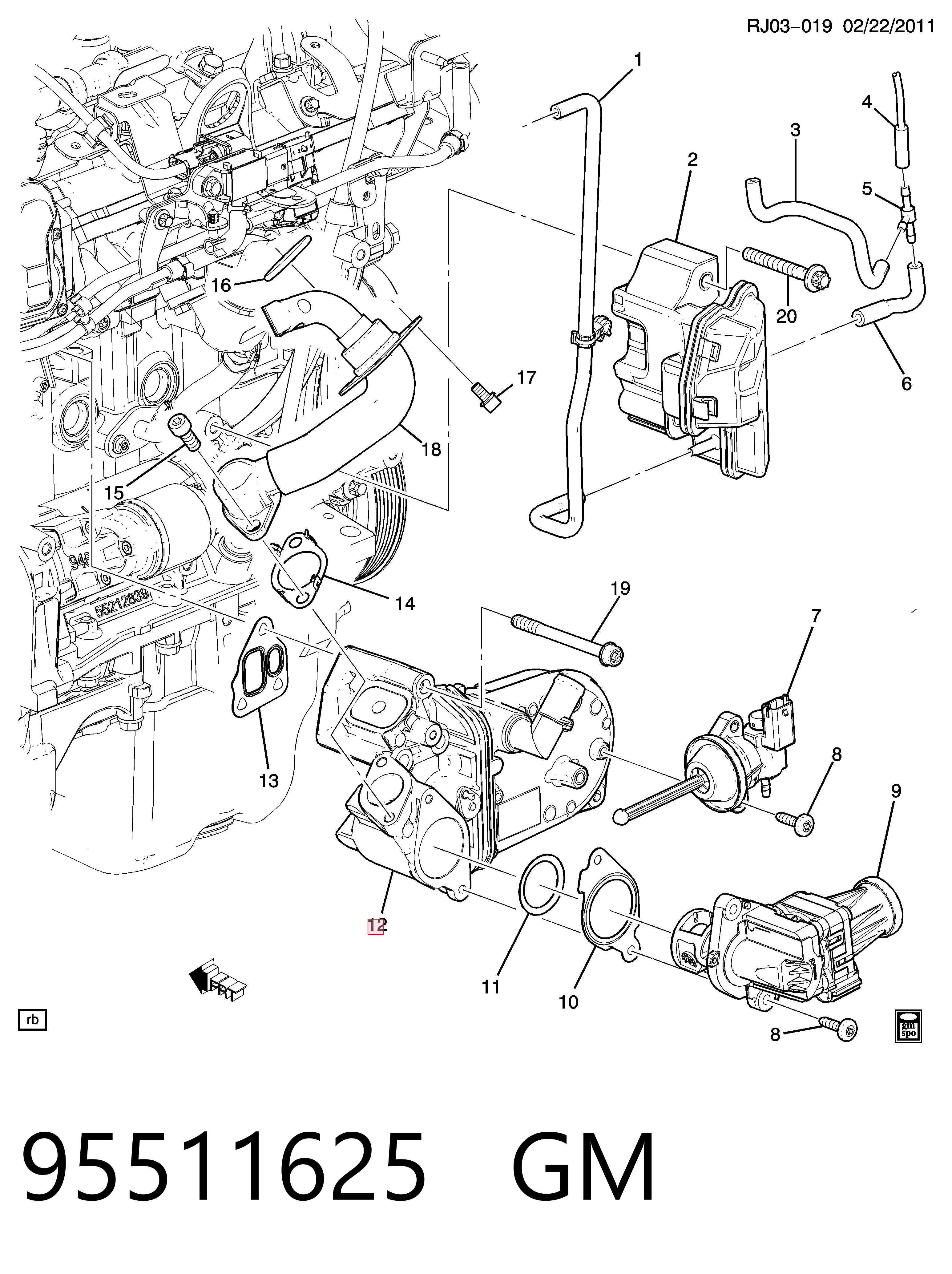 Купити 55278868 Fiat/Alfa/Lancia Радіатор системи EGR рециркуляції вихлопних газів
