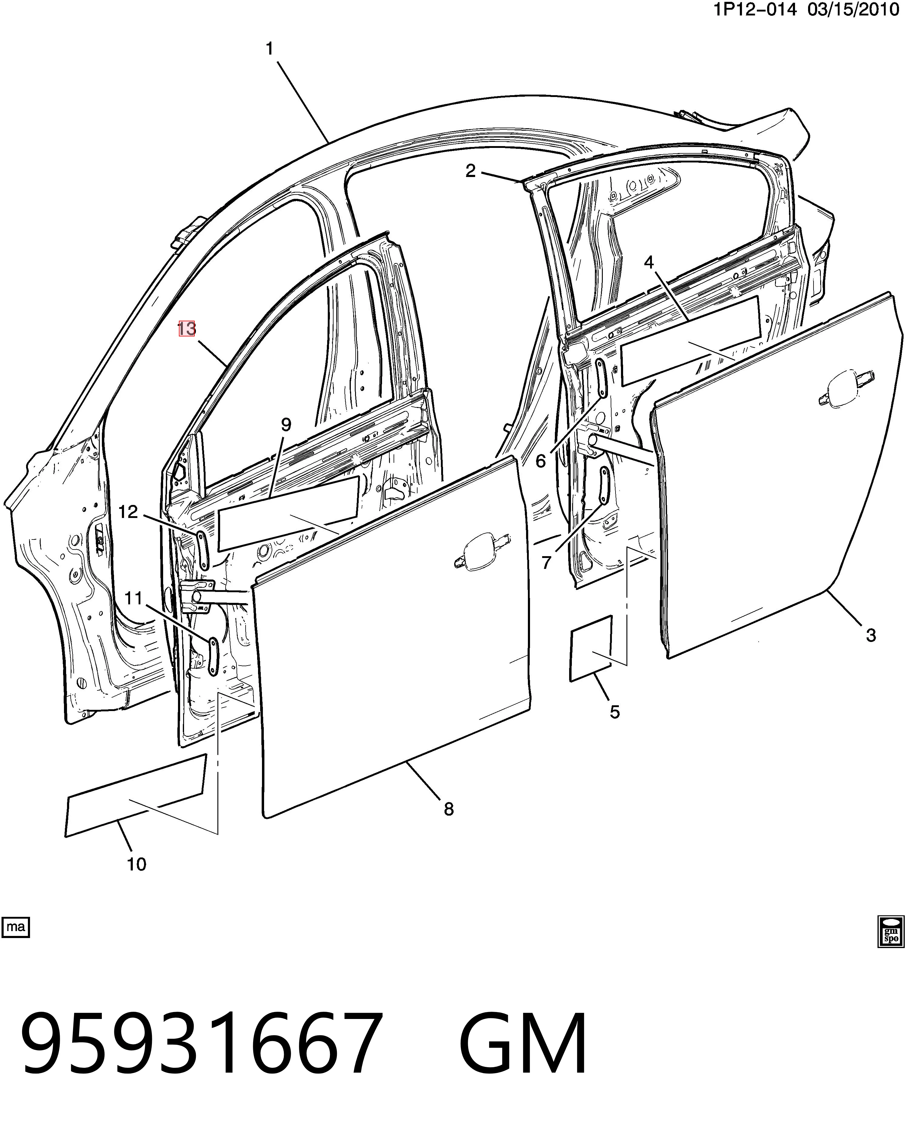 95987757 Peugeot/Citroen Дверь передня ліва