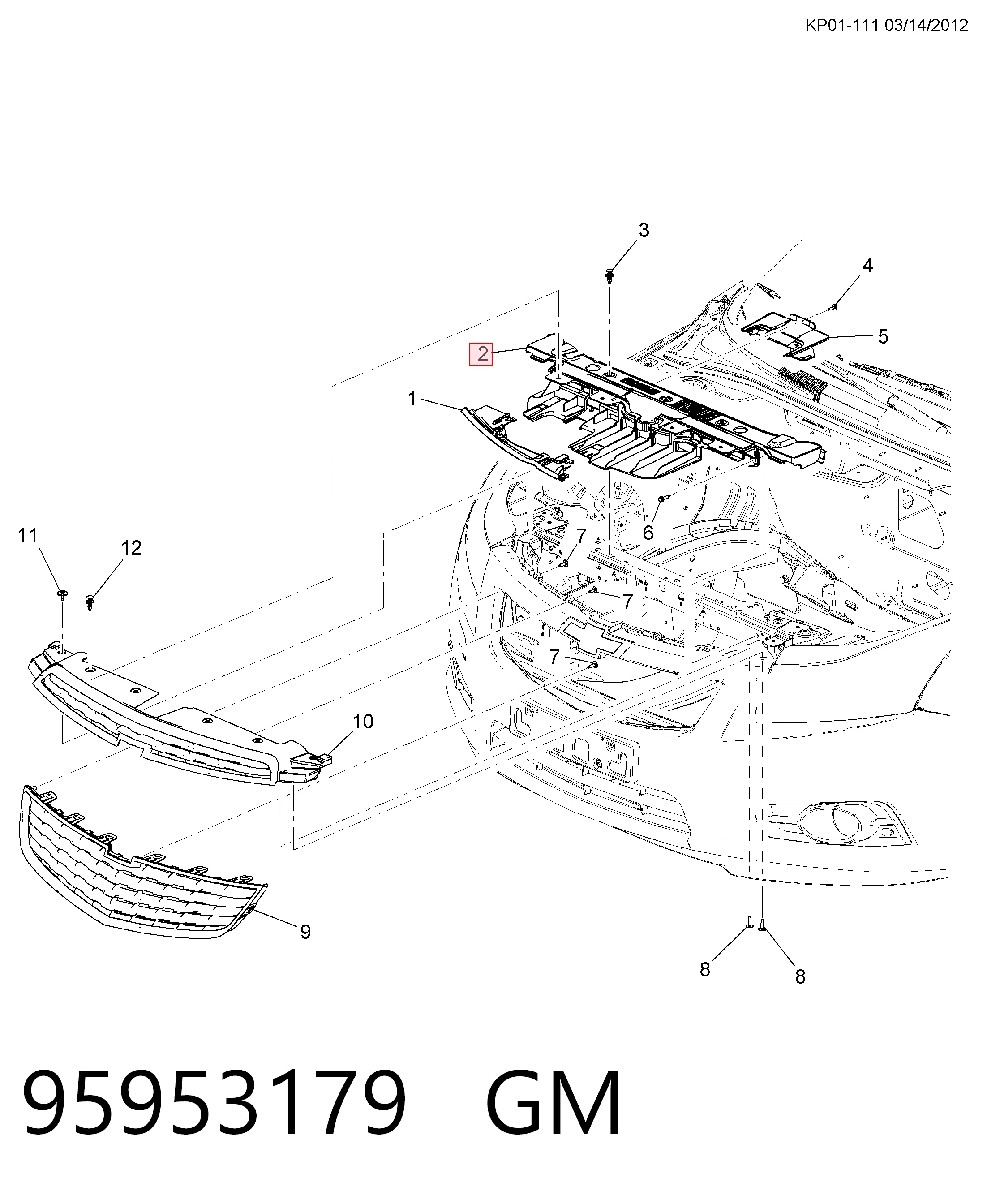 95925418 Opel Кронштейн решітки радіатора