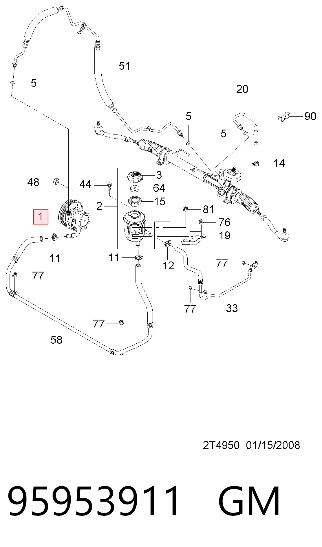 95241308 Opel Насос гідропідсилювача