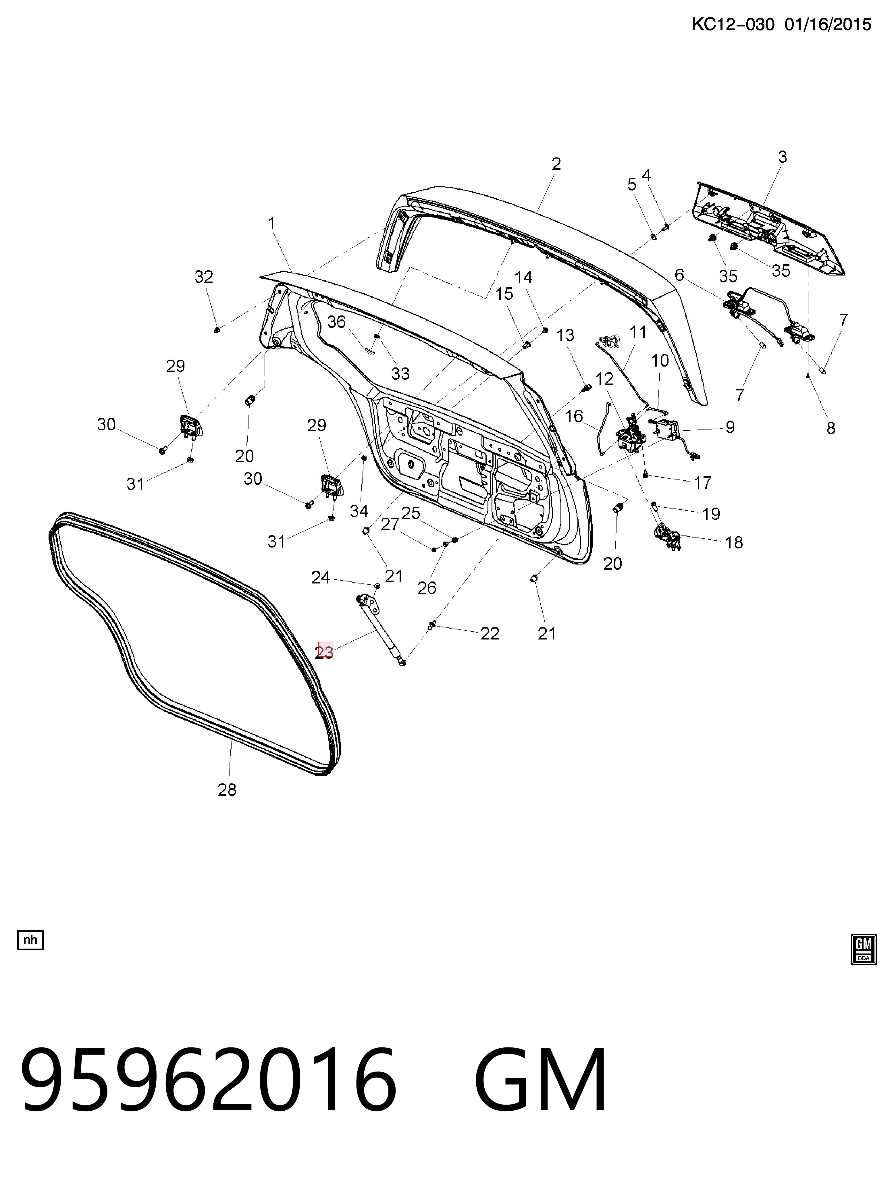 Амортизатор двері задньої Opel 95962016 ціна, від 8.02 USD