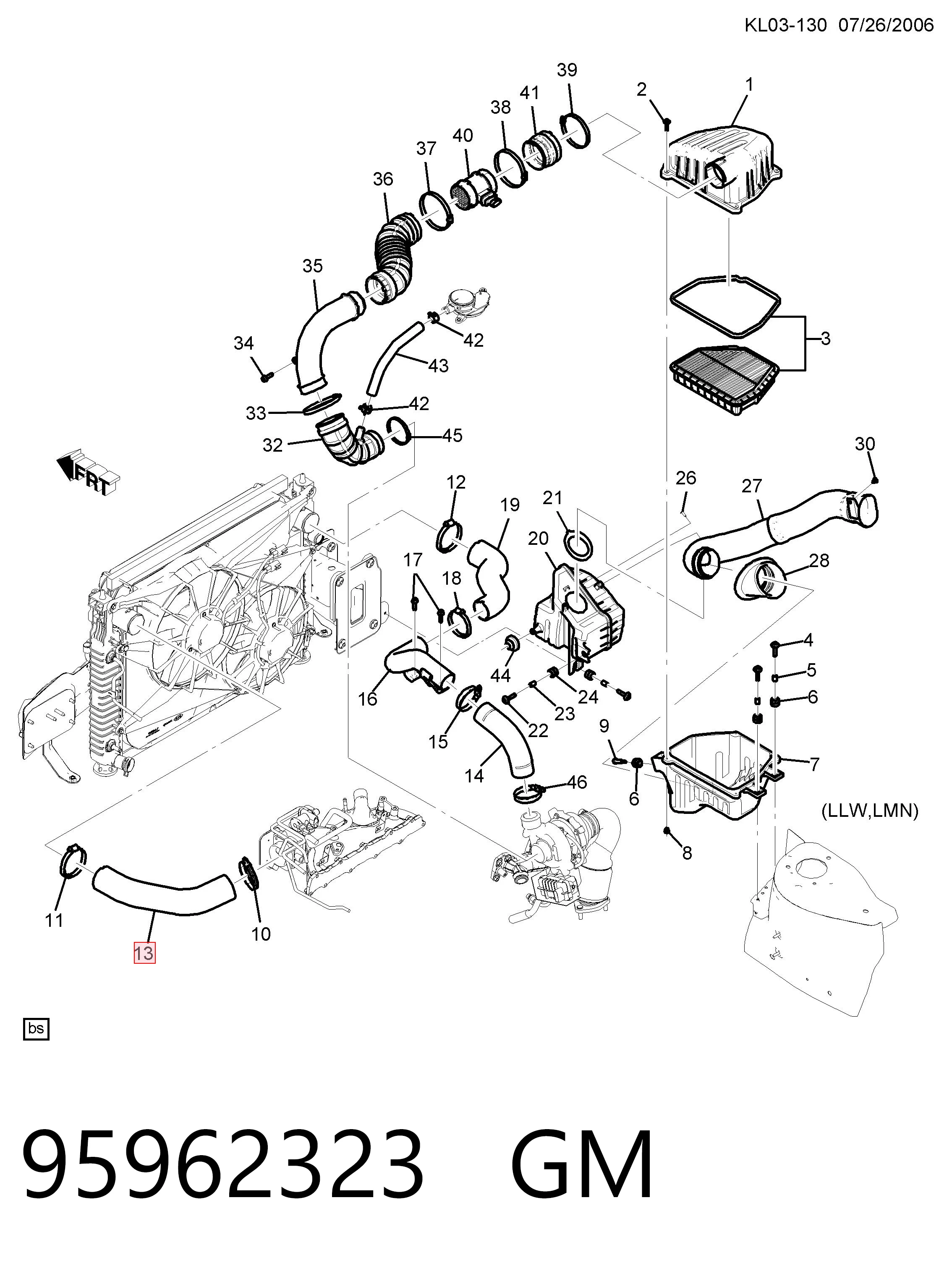 95962323 Peugeot/Citroen Трубка, що нагнітається