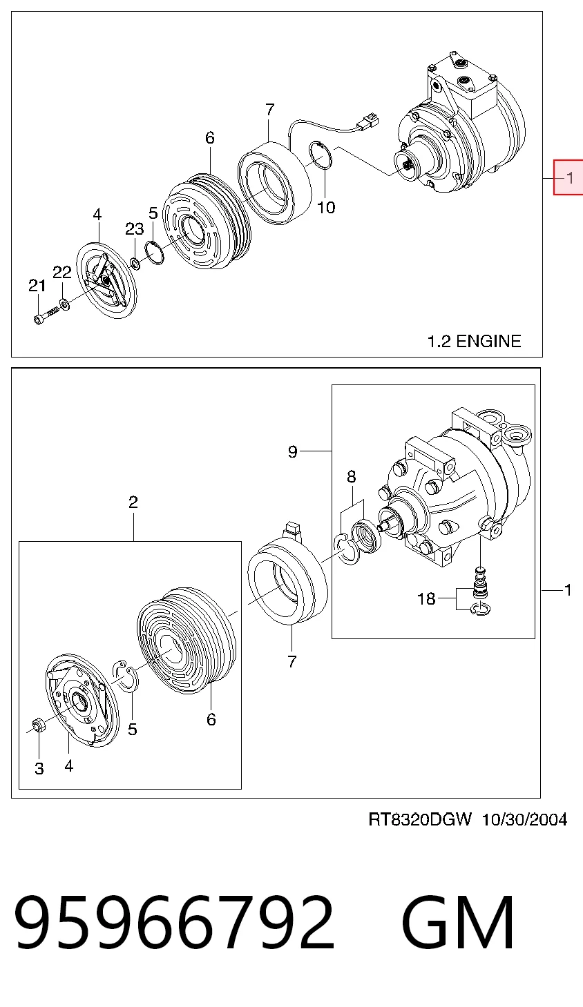 Купити Компресор кондиціонера Chevrolet Aveo II T250, T255