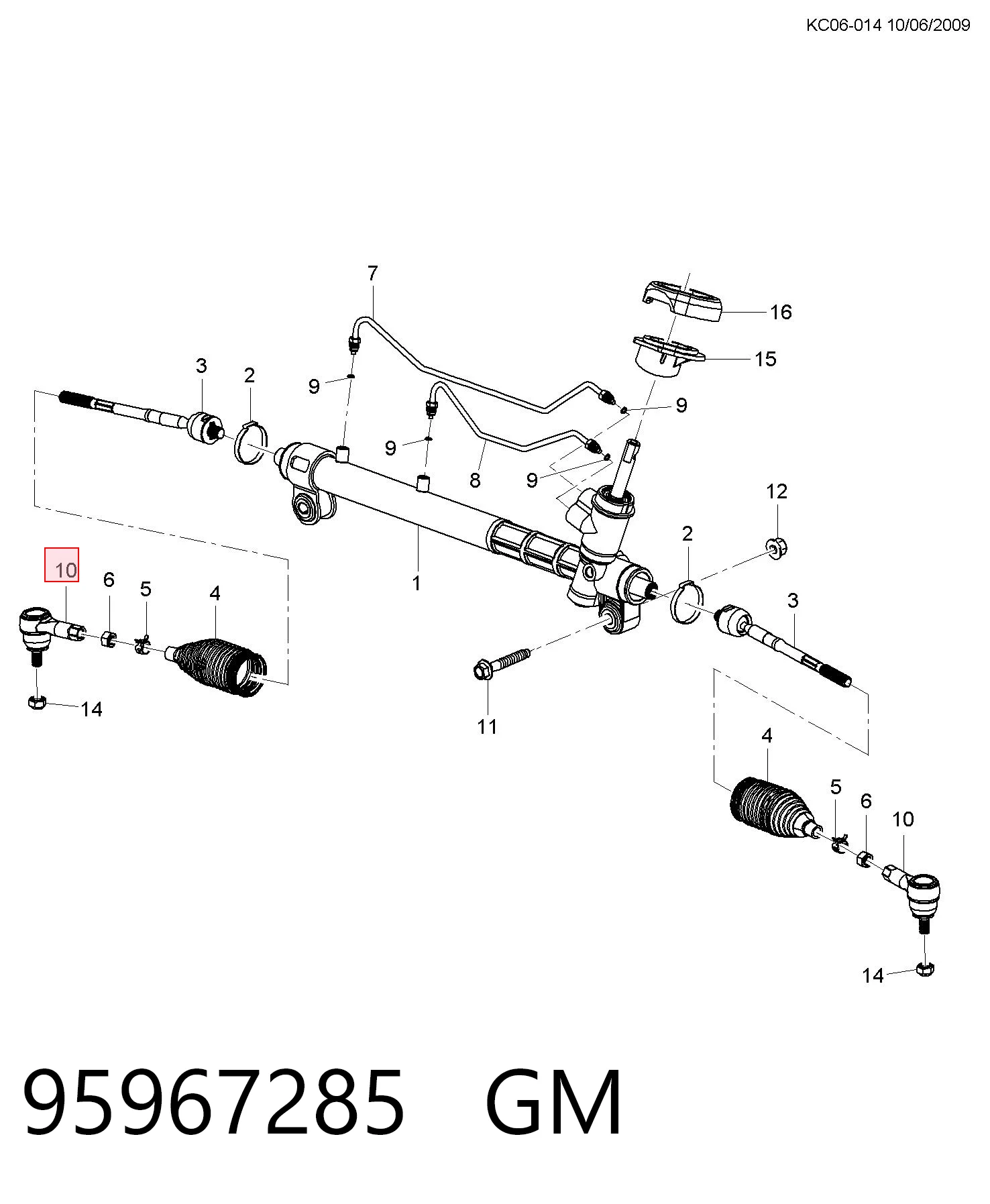 95967285 General Motors Зовнішній наконечник рульової тяги
