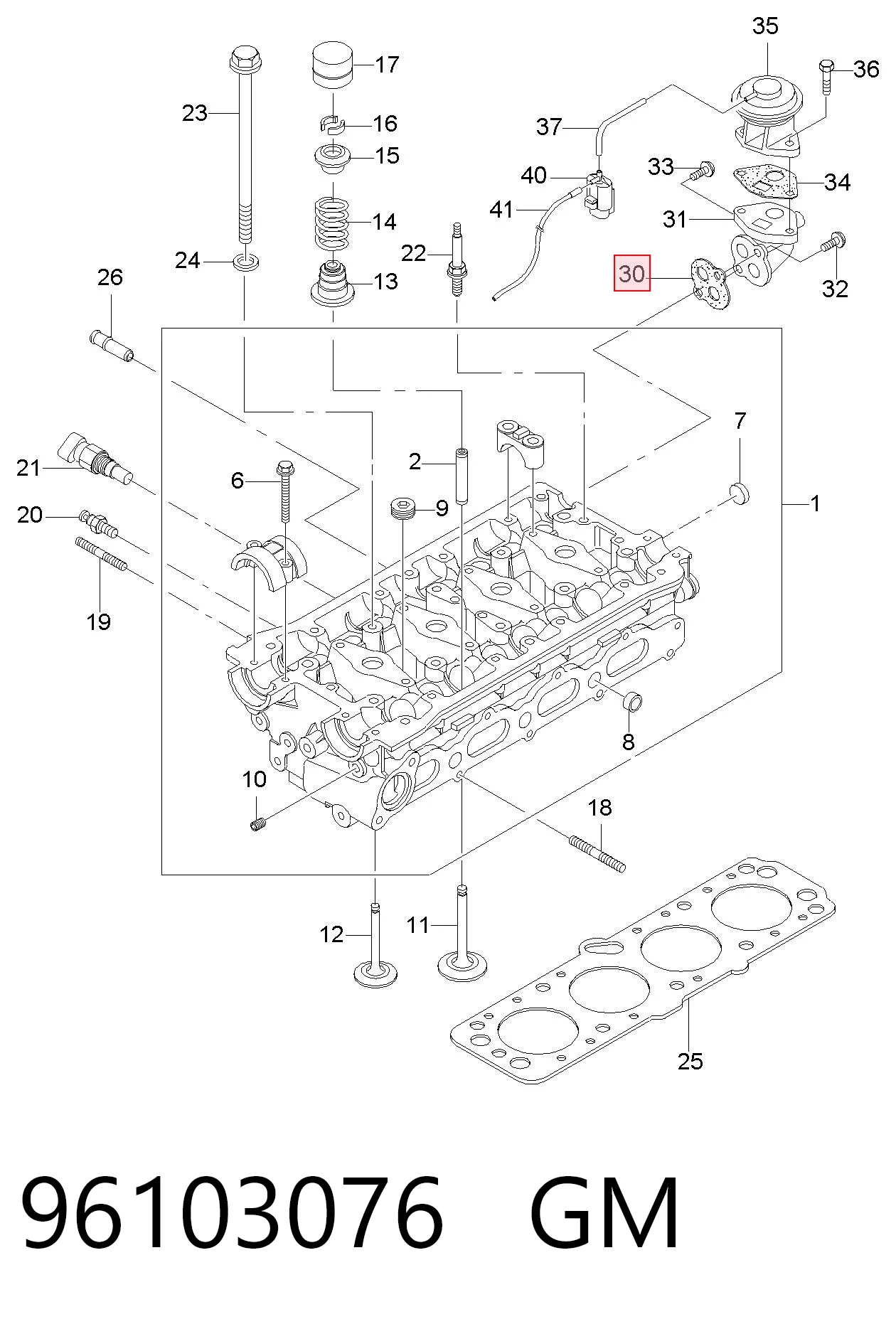 96433075 Opel Прокладка EGR-клапана рециркуляції